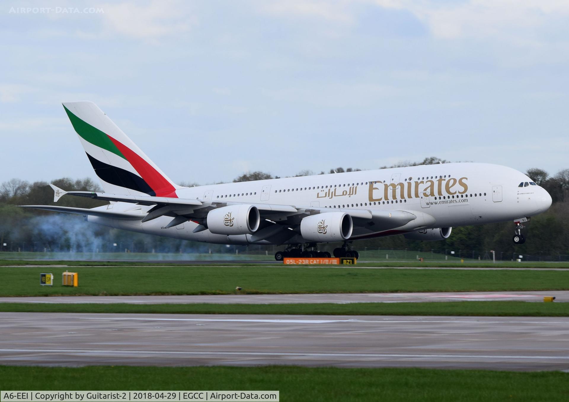 A6-EEI, 2012 Airbus A380-861 C/N 123, At Manchester