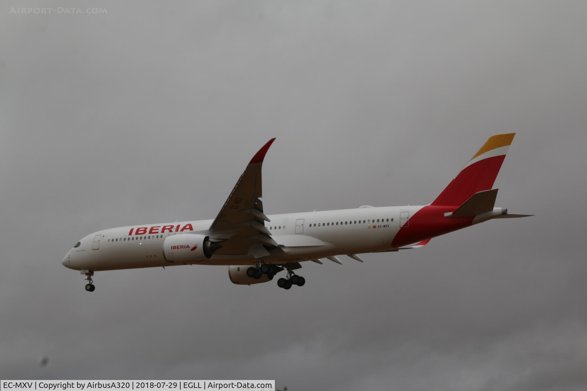 EC-MXV, 2018 Airbus A350-941 C/N 219, Arriving at LHR