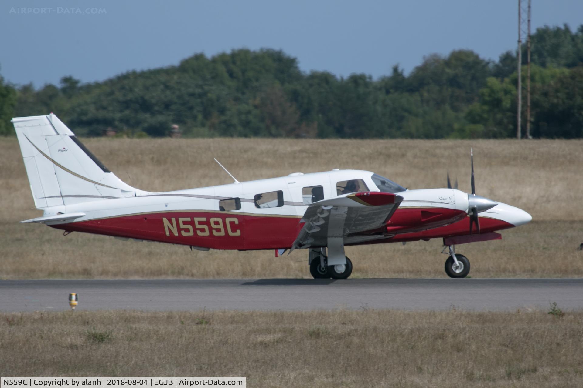 N559C, Piper PA-34-220T C/N 3449238, Rolling out after arrival at Guernsey