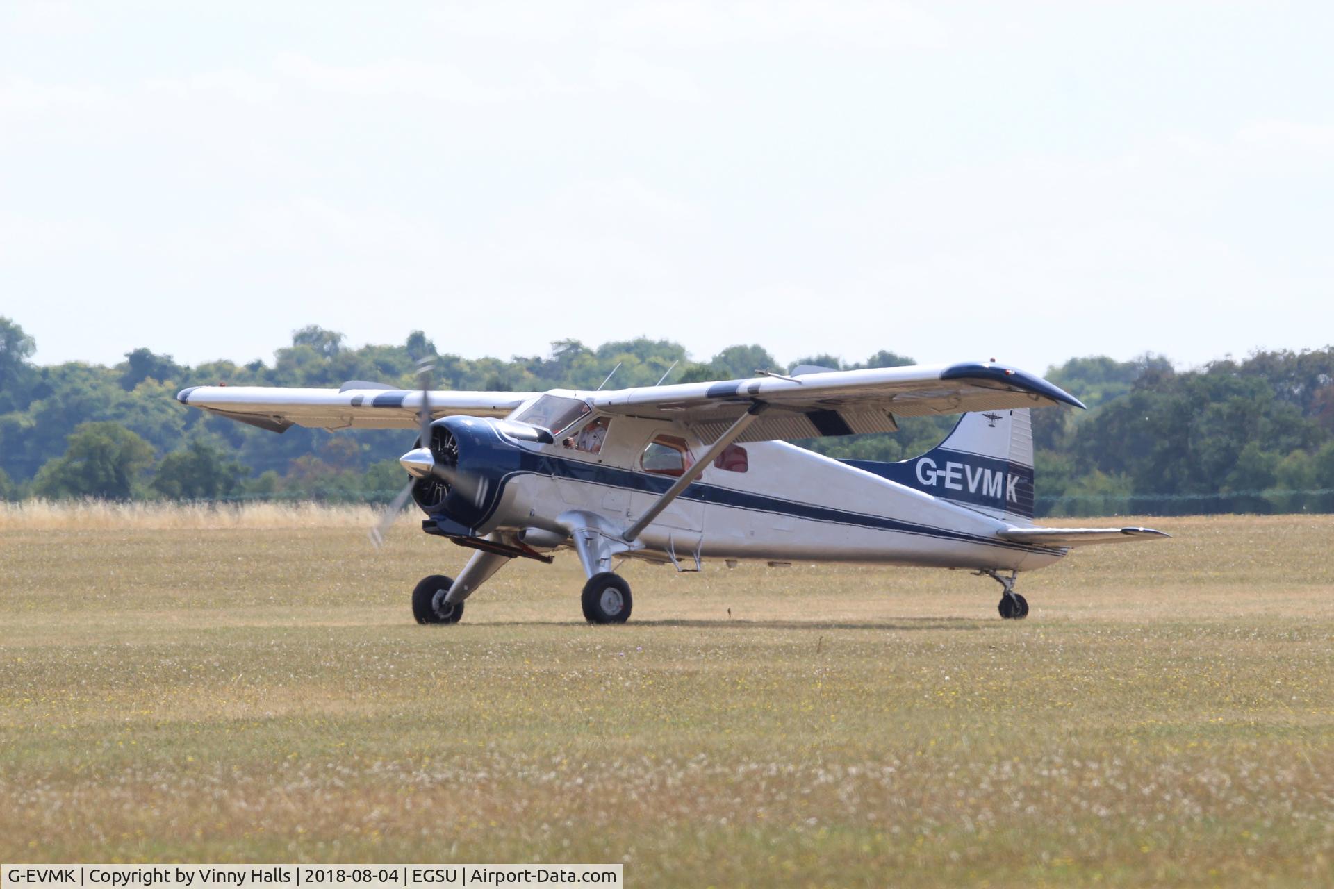 G-EVMK, 1953 De Havilland Canada U-6A Beaver C/N 672, Taking off from IWM Duxford