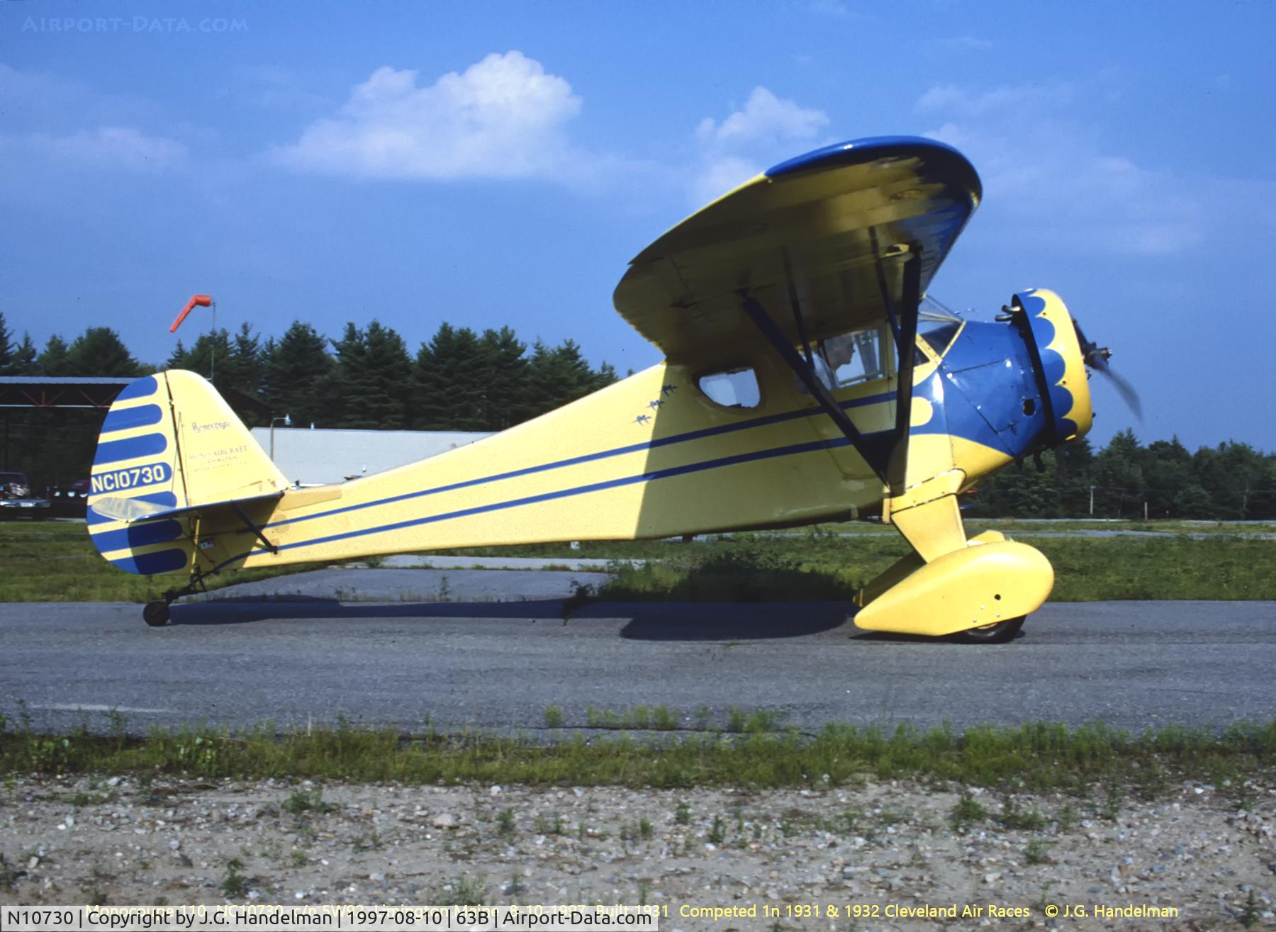 N10730, 1931 Monocoupe 110 C/N 5W92, Taxiing