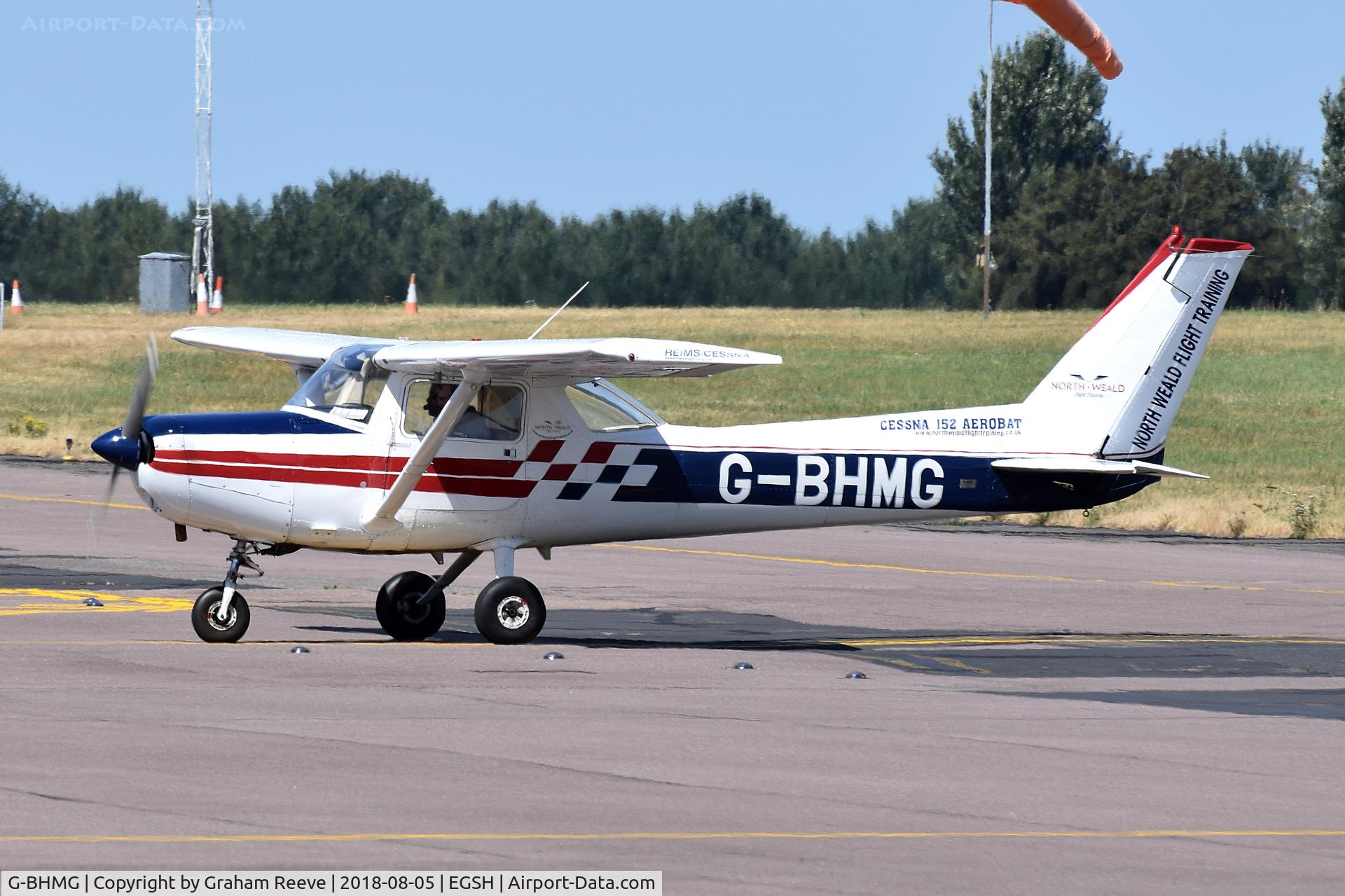 G-BHMG, 1980 Reims FA152 Aerobat C/N 0368, Just landed at Norwich.