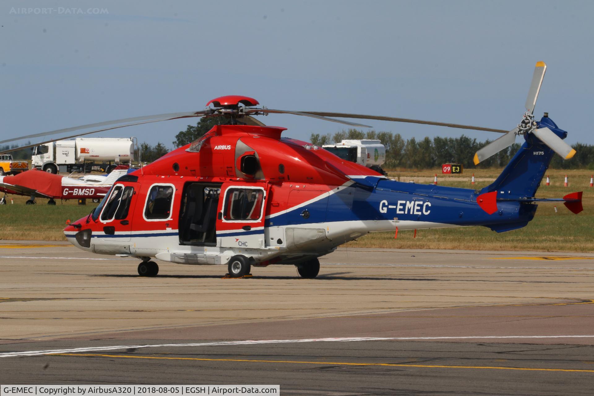 G-EMEC, 2018 Airbus Helicopters EC-175B C/N 5031, Resting in the afternoon sunshine on the Saxon ramp