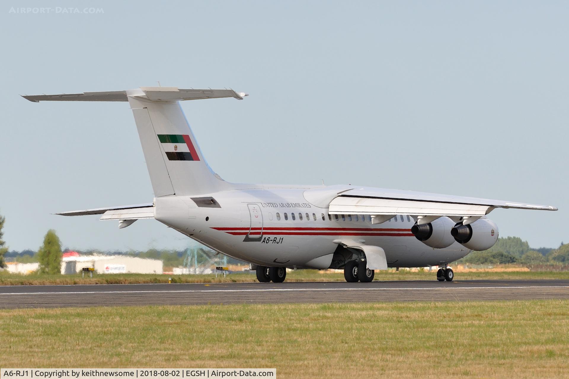 A6-RJ1, 1998 British Aerospace Avro 146-RJ85A C/N E2323, Regular Visitor.