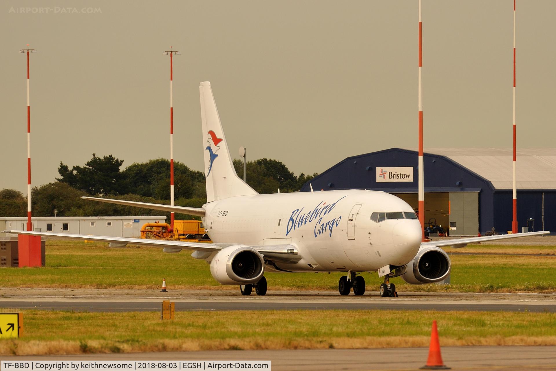 TF-BBD, 1989 Boeing 737-3Y0F C/N 24463, Arrived for paintwork.