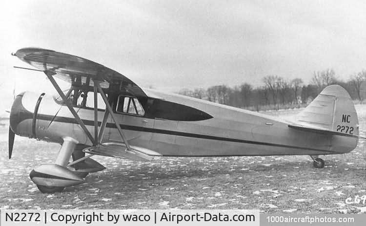 N2272, 1938 Waco AGC-8 C/N 5001, 1938 custom cabin Waco
Serial # 5001 prototype