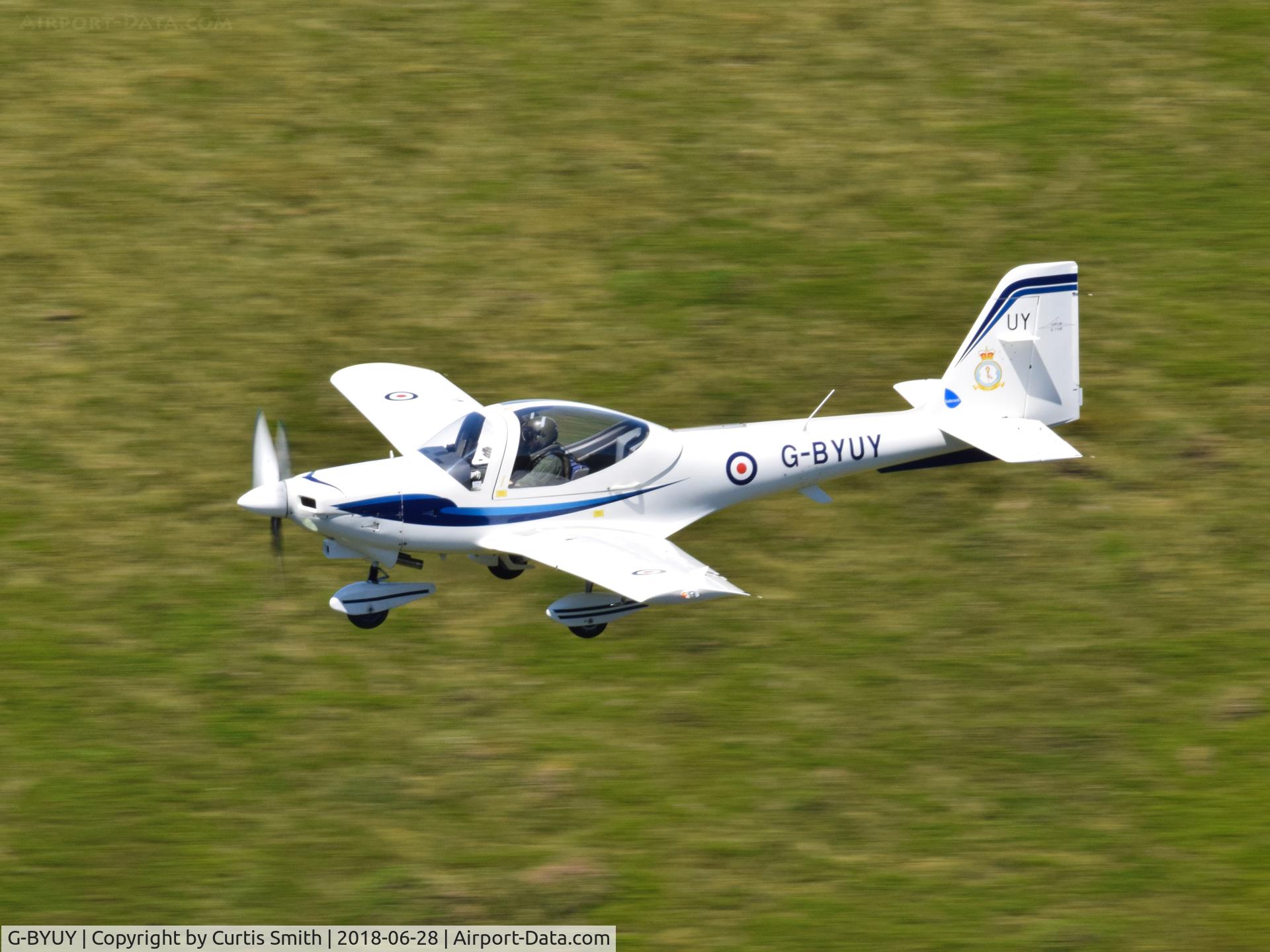 G-BYUY, 2000 Grob G-115E Tutor T1 C/N 82109/E, G-BYUY seen flying through the Mach Loop.