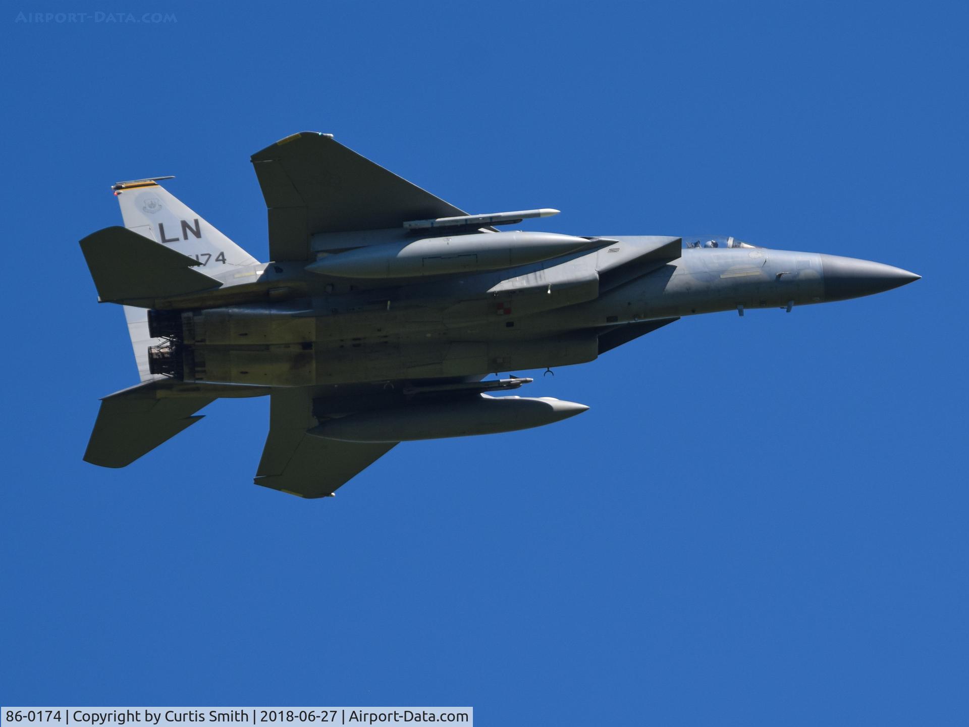 86-0174, 1986 McDonnell Douglas F-15C Eagle C/N 1024/C402, F-15C Seen flying through the Mach Loop.