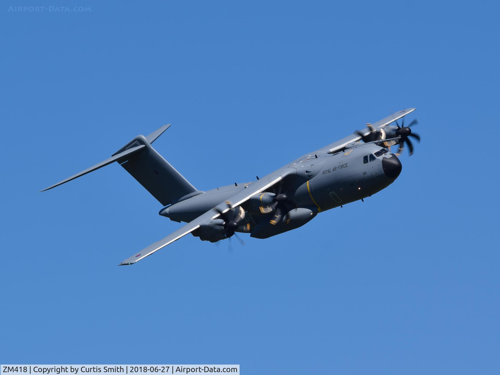 ZM418, 2018 Airbus A400M-180 Atlas C.1 C/N 056, ZM418 flying through the Mach Loop.