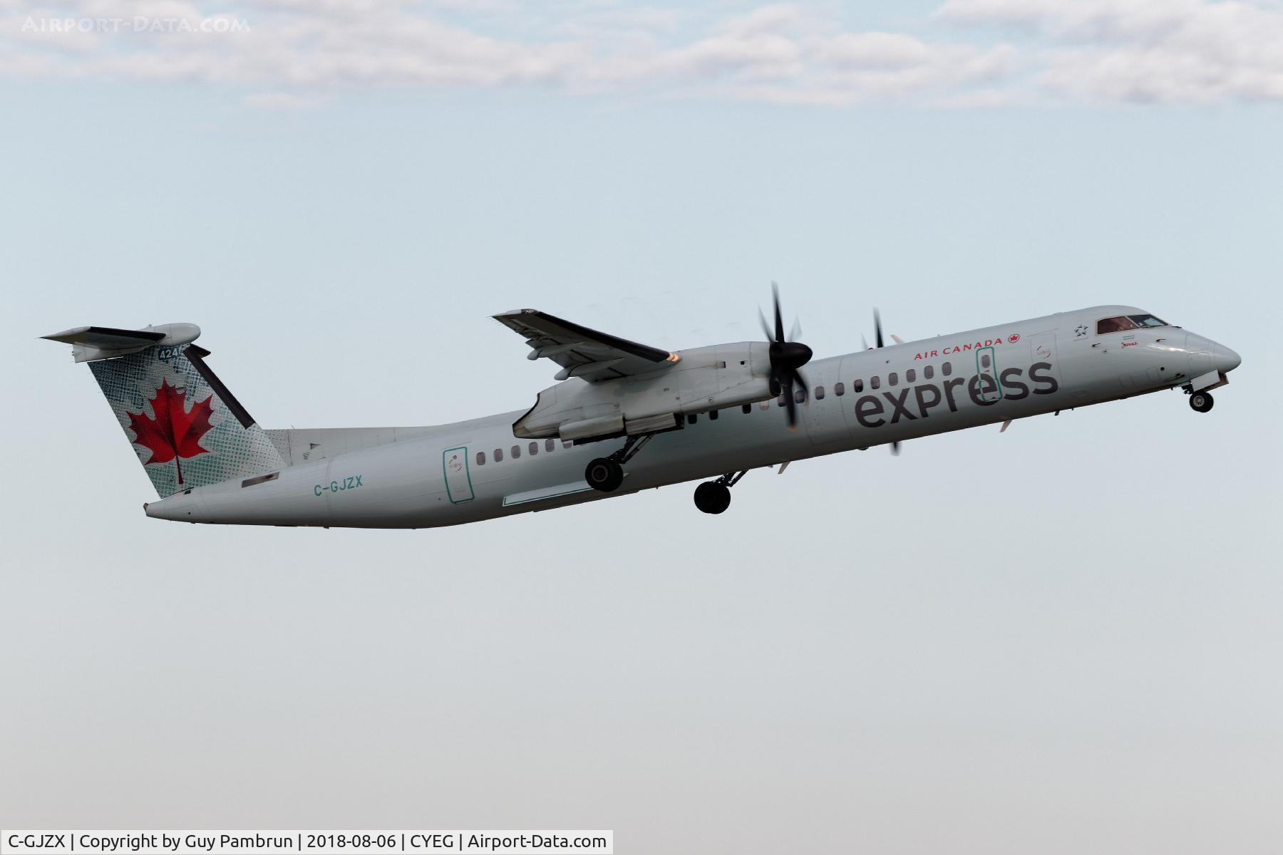 C-GJZX, 2015 De Havilland Canada DHC-8-402 Dash 8 C/N 4508, Departing