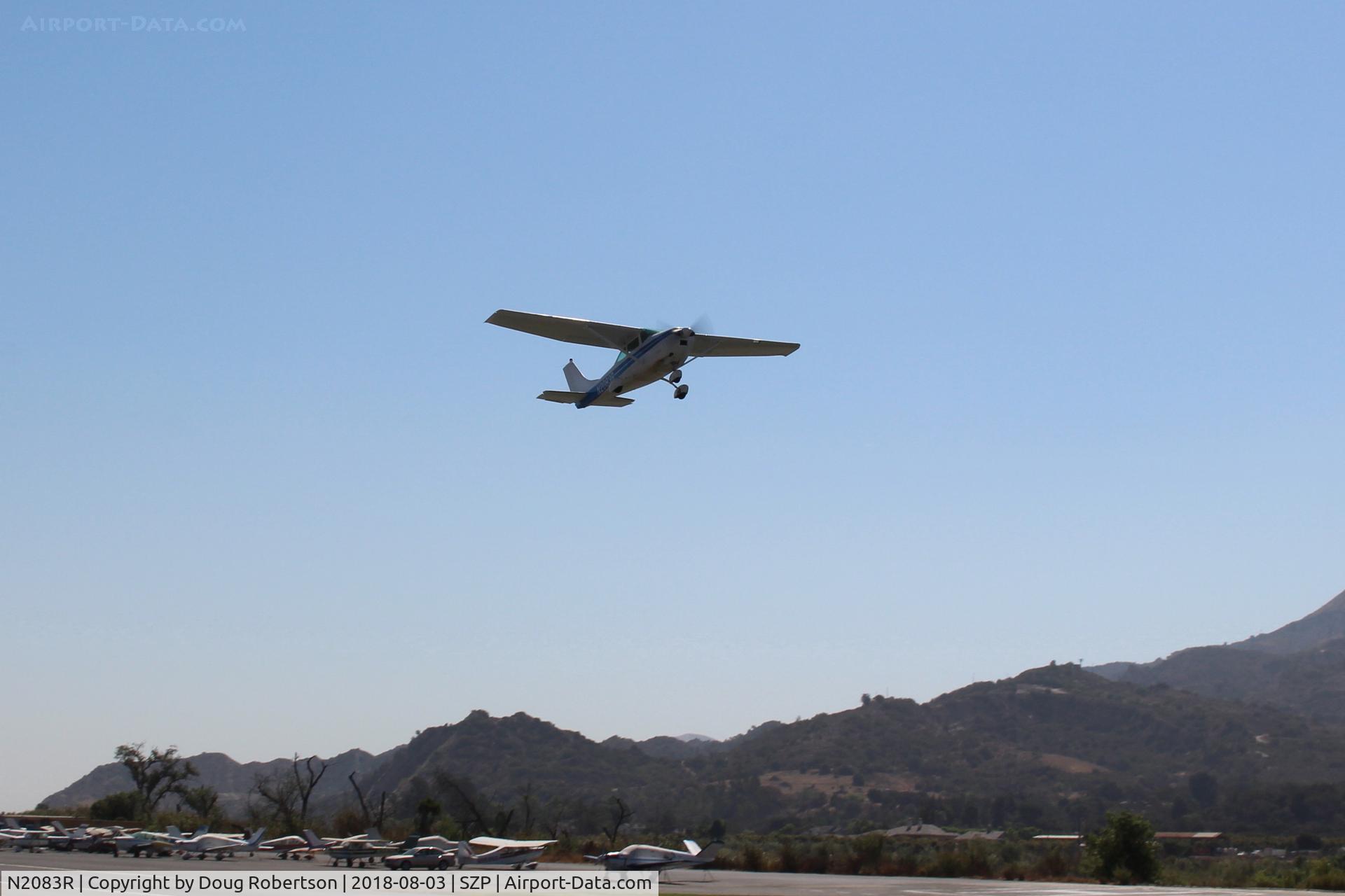 N2083R, 1964 Cessna 182G Skylane C/N 18255283, 1964 Cessna 182G SKYLANE, Continental O-230-S 230 Hp, initial takeoff climb Rwy 22