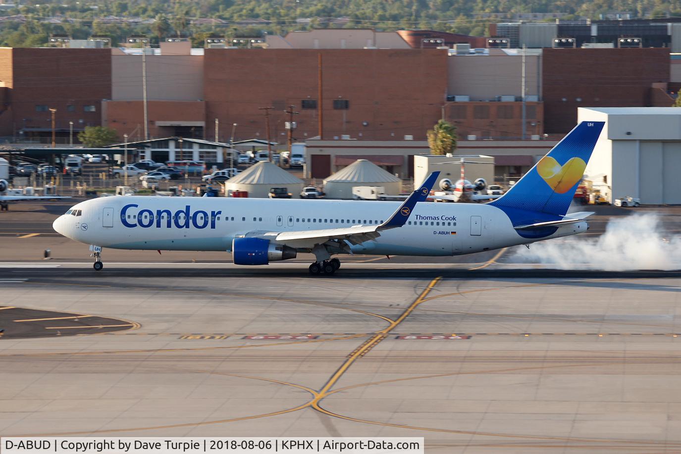 D-ABUD, 1992 Boeing 767-330/ER C/N 26983, It was 114 degrees F at PHX when ABUD landed.