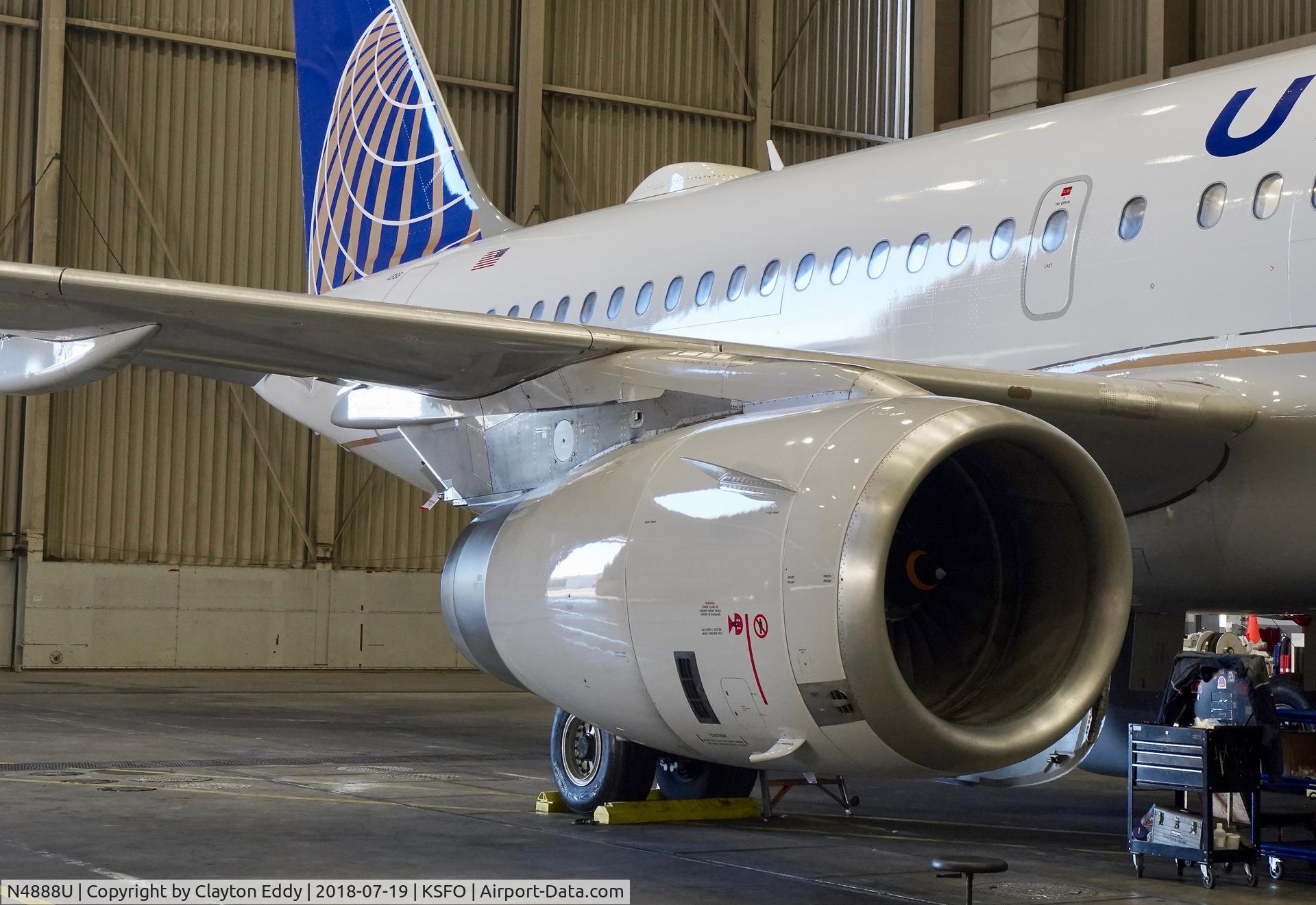 N4888U, 2007 Airbus A319-132 C/N 3258, SFO 2018