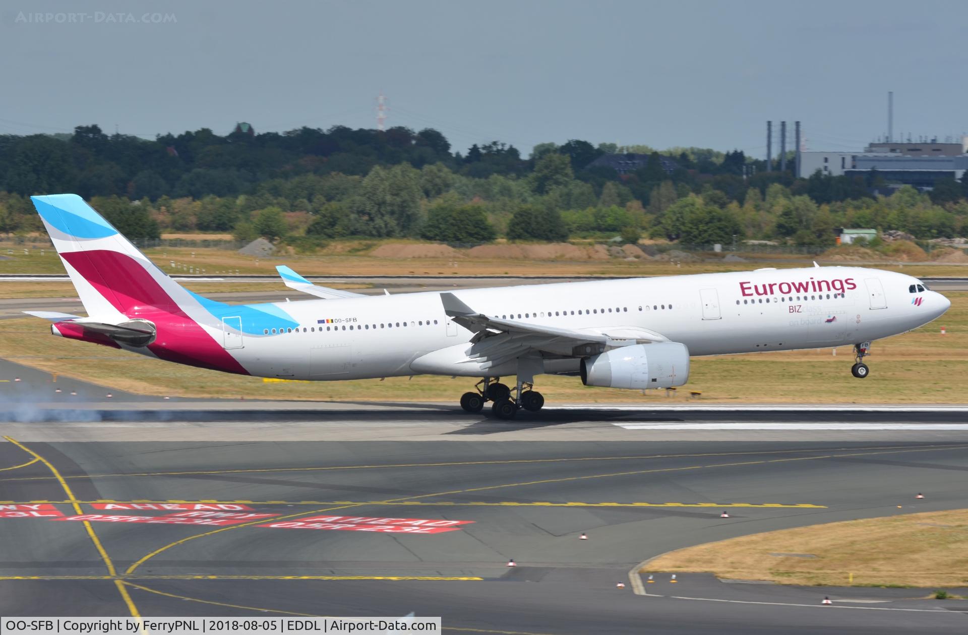 OO-SFB, 2008 Airbus A330-343X C/N 915, Eurowings A333 touching-down