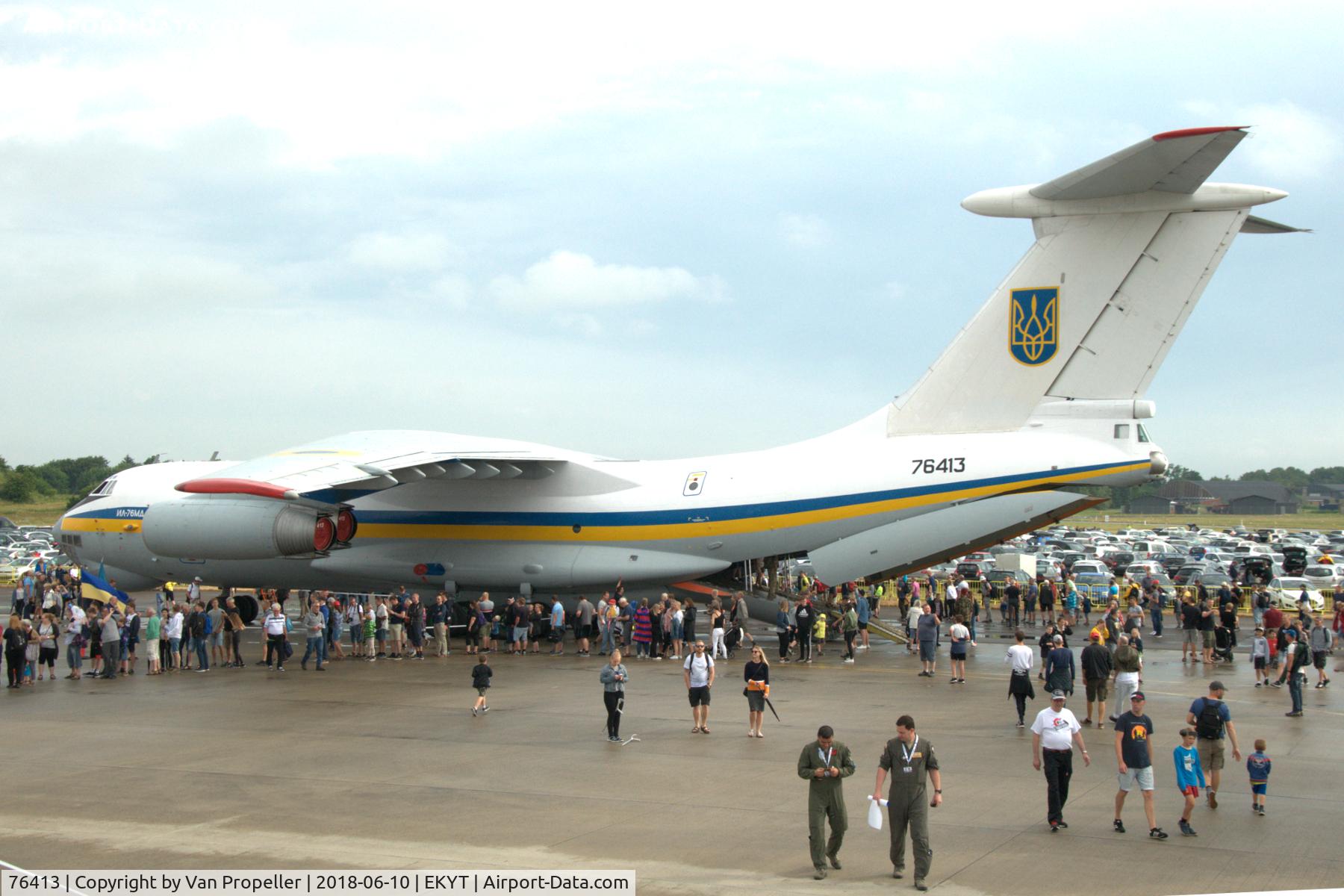 76413, 1991 Ilyushin IL-76MD C/N 1013407215, Ukraine Air Force Ilyushin Il-76MD at Aalborg air show 2018, Denmark
