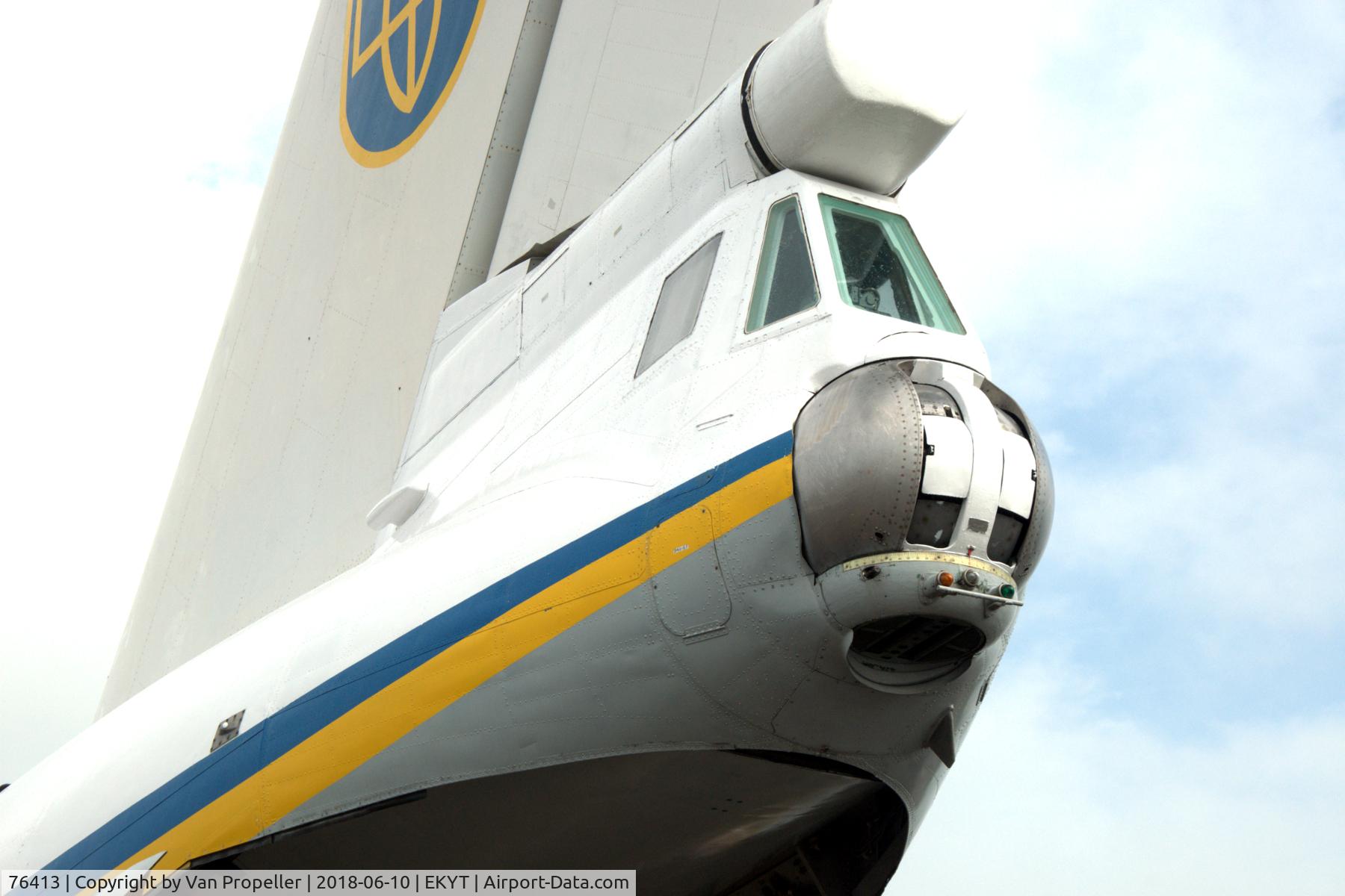 76413, 1991 Ilyushin IL-76MD C/N 1013407215, Ukraine Air Force Ilyushin Il-76MD former tail gunner position. Aalborg air show 2018, Denmark