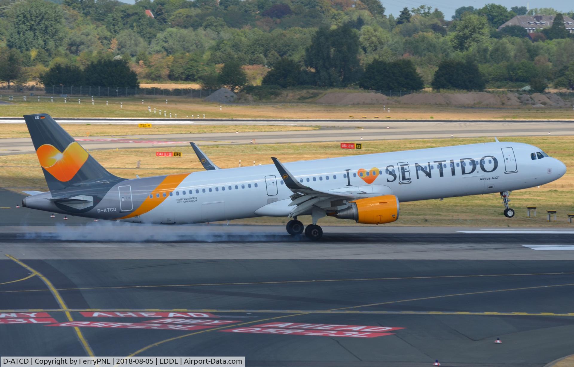 D-ATCD, 2015 Airbus A321-211 C/N 6639, Condor A321 burning rubber on arrival.