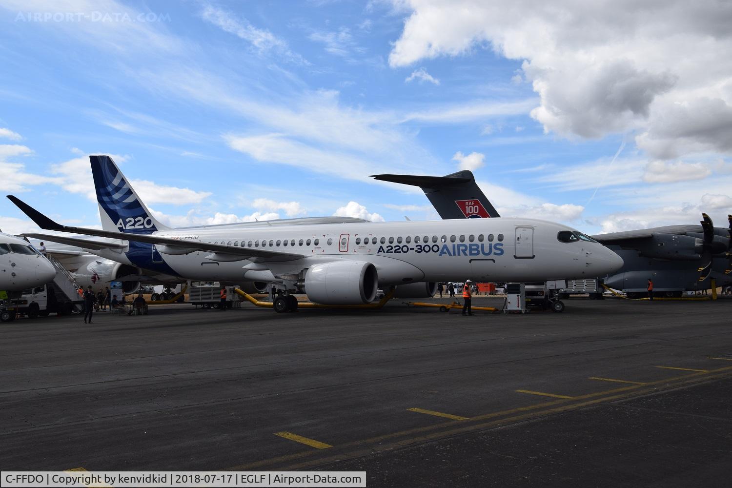 C-FFDO, 2015 Bombardier CSeries CS300 (BD-500-1A11) C/N 55002, On static display at FIA 2018.