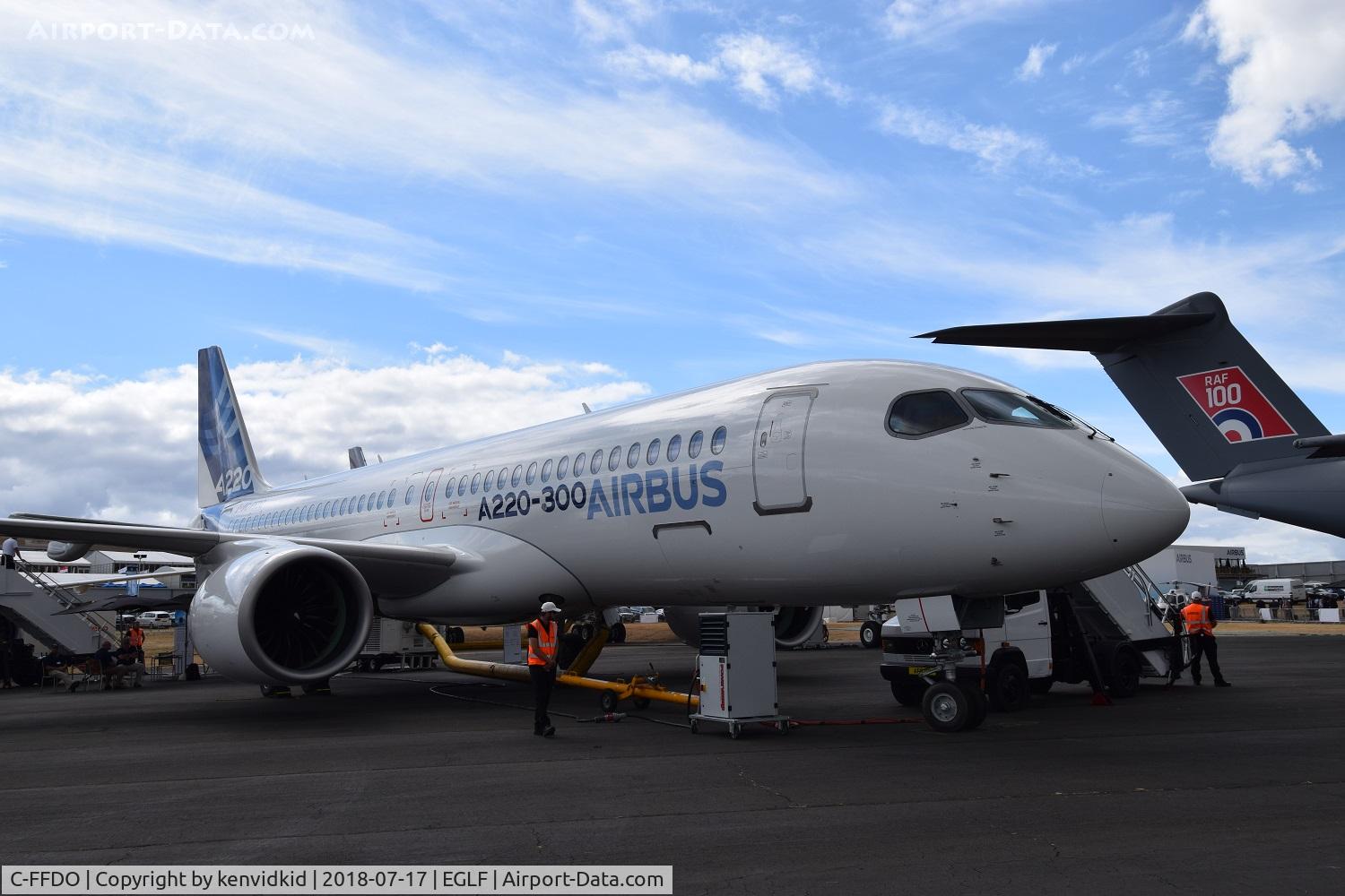 C-FFDO, 2015 Bombardier CSeries CS300 (BD-500-1A11) C/N 55002, On static display at FIA 2018.
