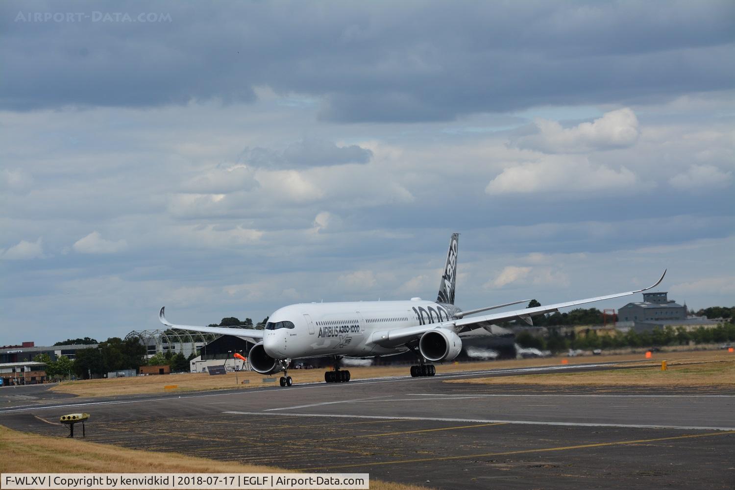 F-WLXV, 2016 Airbus A350-1041 C/N 0065, Displaying at FIA 2018.