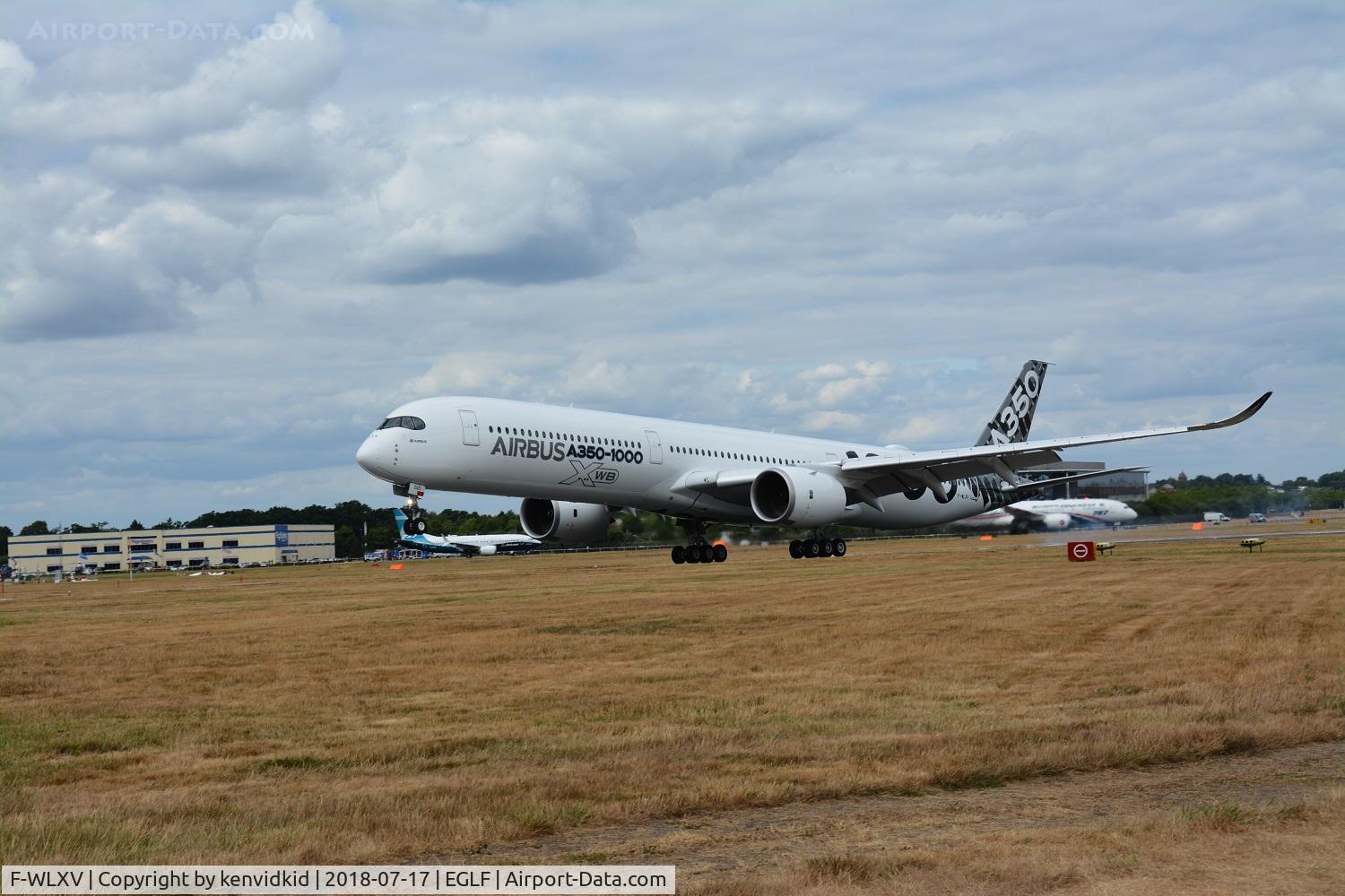 F-WLXV, 2016 Airbus A350-1041 C/N 0065, Displaying at FIA 2018.