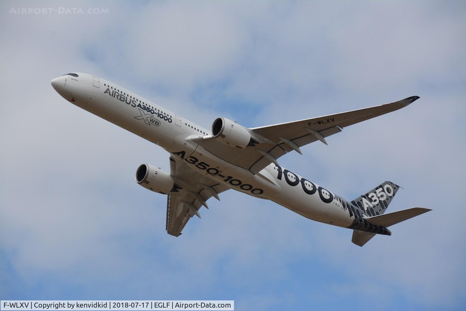 F-WLXV, 2016 Airbus A350-1041 C/N 0065, Displaying at FIA 2018.