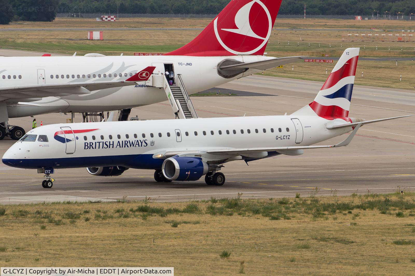 G-LCYZ, 2011 Embraer 190LR (ERJ-190-100LR) C/N 19000404, BA CityFlyer