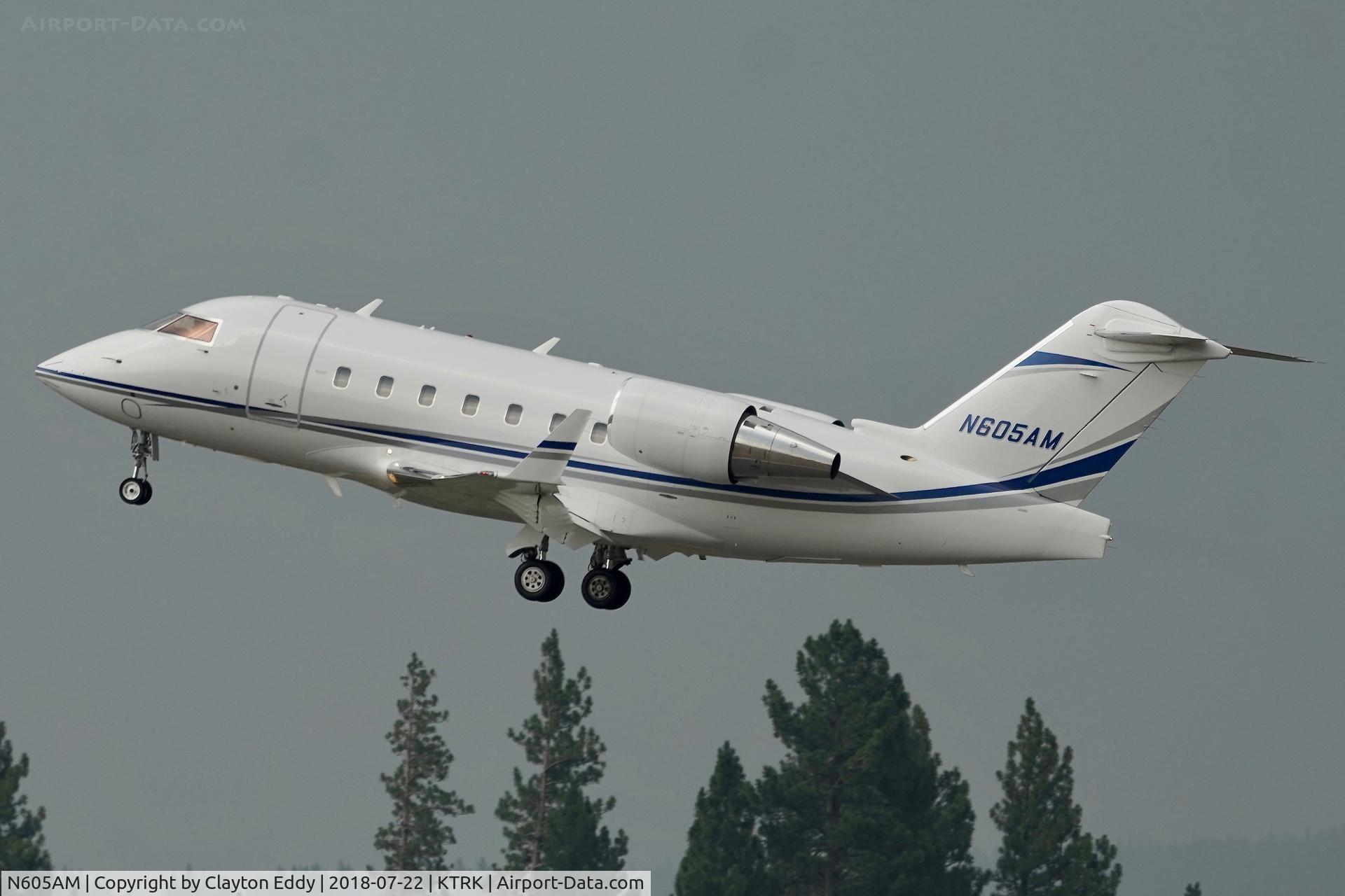 N605AM, 2005 Bombardier Challenger 604 (CL-600-2B16) C/N 5596, Truckee Airport California 2018.
