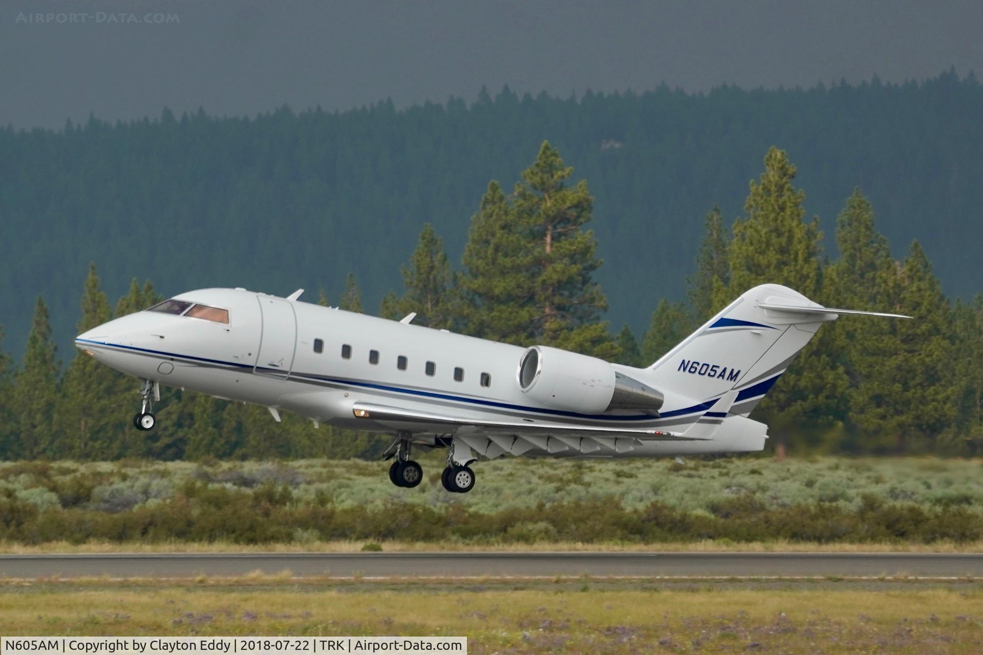 N605AM, 2005 Bombardier Challenger 604 (CL-600-2B16) C/N 5596, Truckee Airport California 2018.