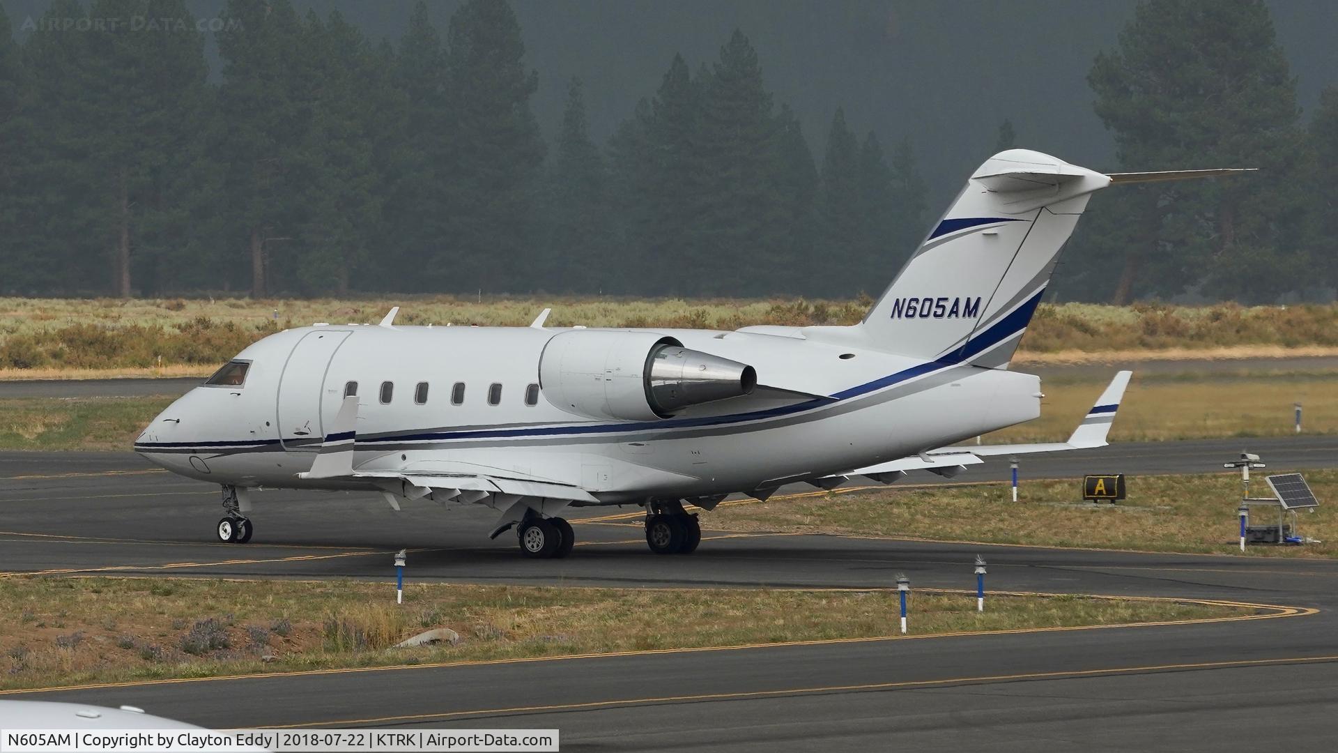 N605AM, 2005 Bombardier Challenger 604 (CL-600-2B16) C/N 5596, Truckee Airport California 2018.