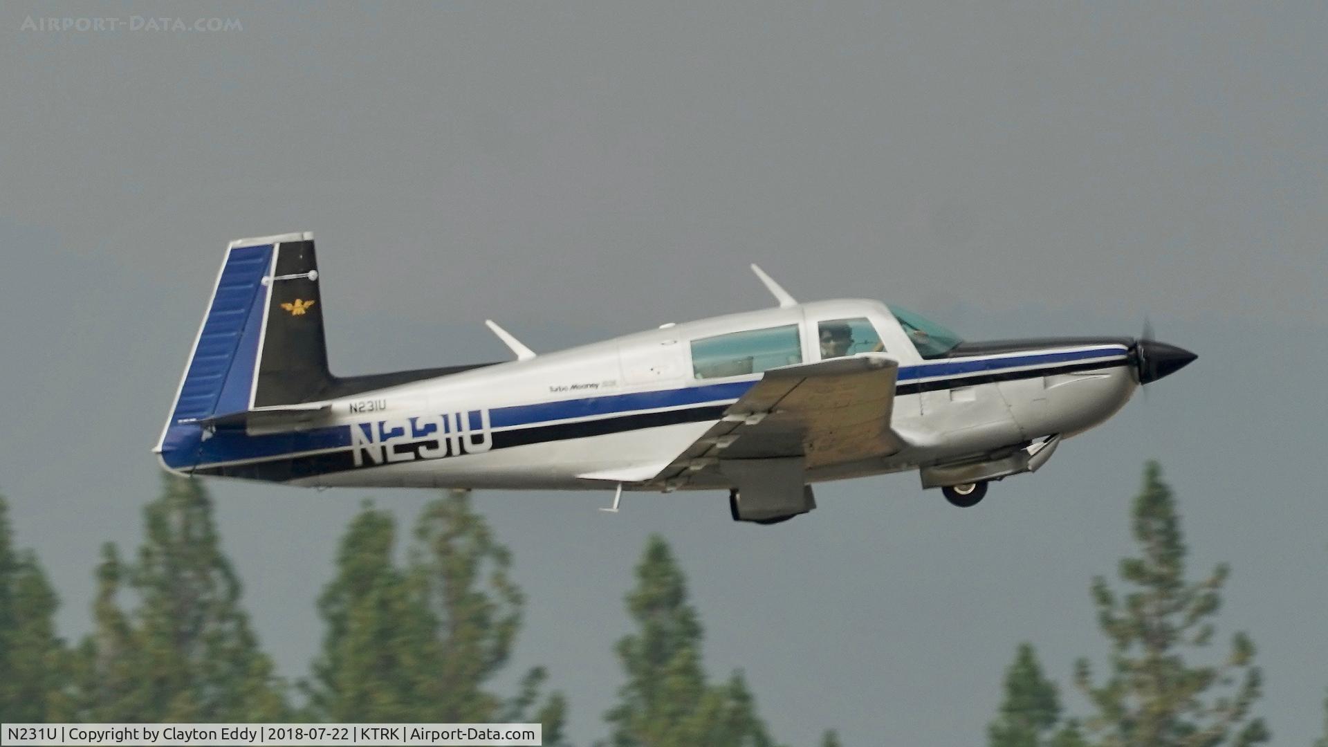 N231U, 1980 Mooney M20K C/N 25-0384, Truckee Airport California 2018.