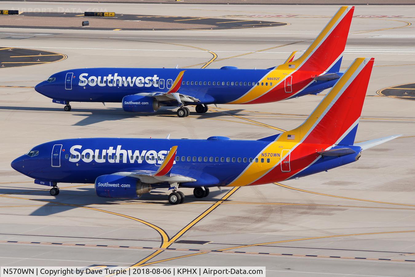 N570WN, 2002 Boeing 737-7CT C/N 33657, Formation taxiing.