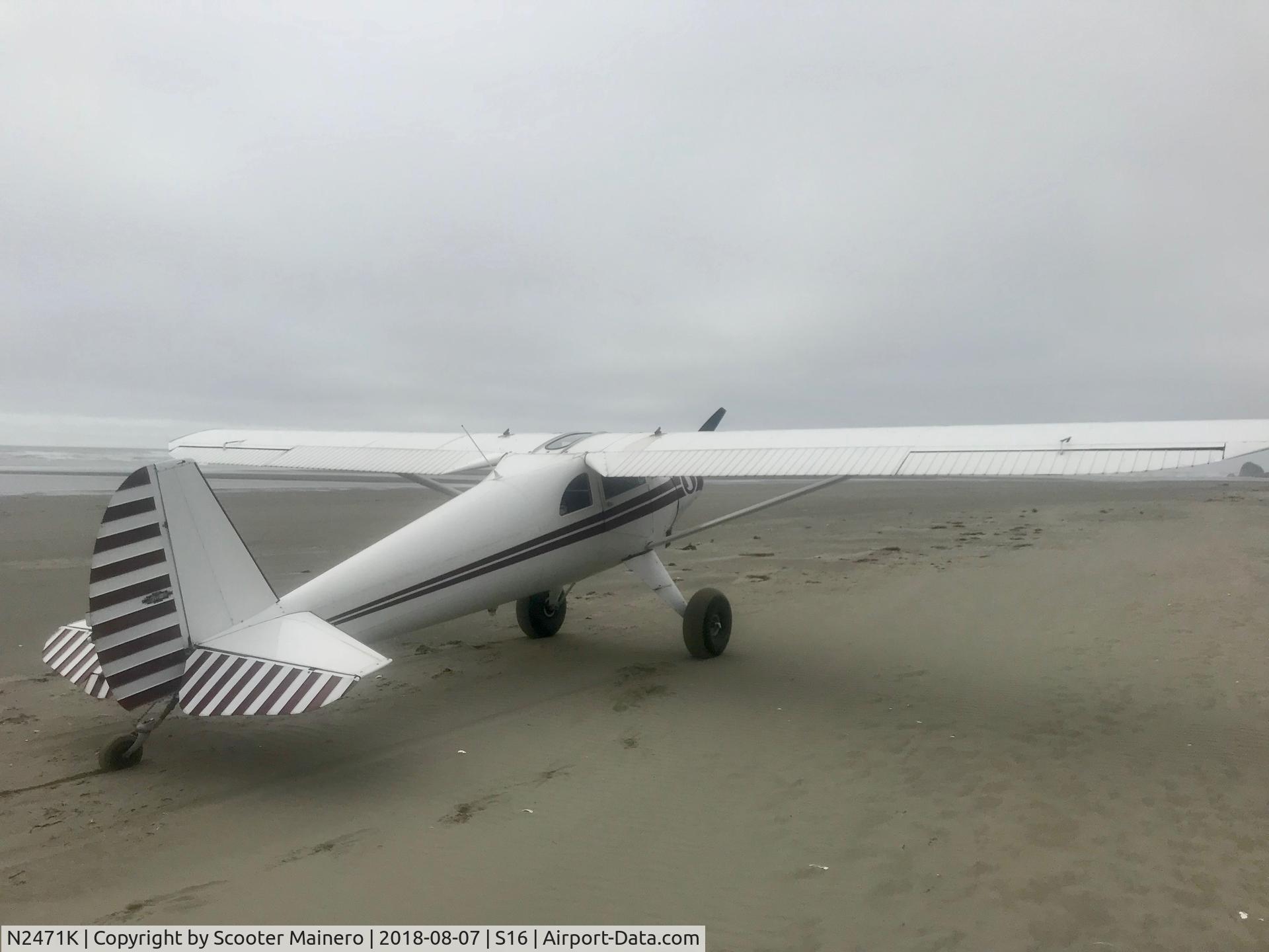 N2471K, 1947 Luscombe 8E Silvaire C/N 5198, On the Beach at Copalis state Airport Washington. S16