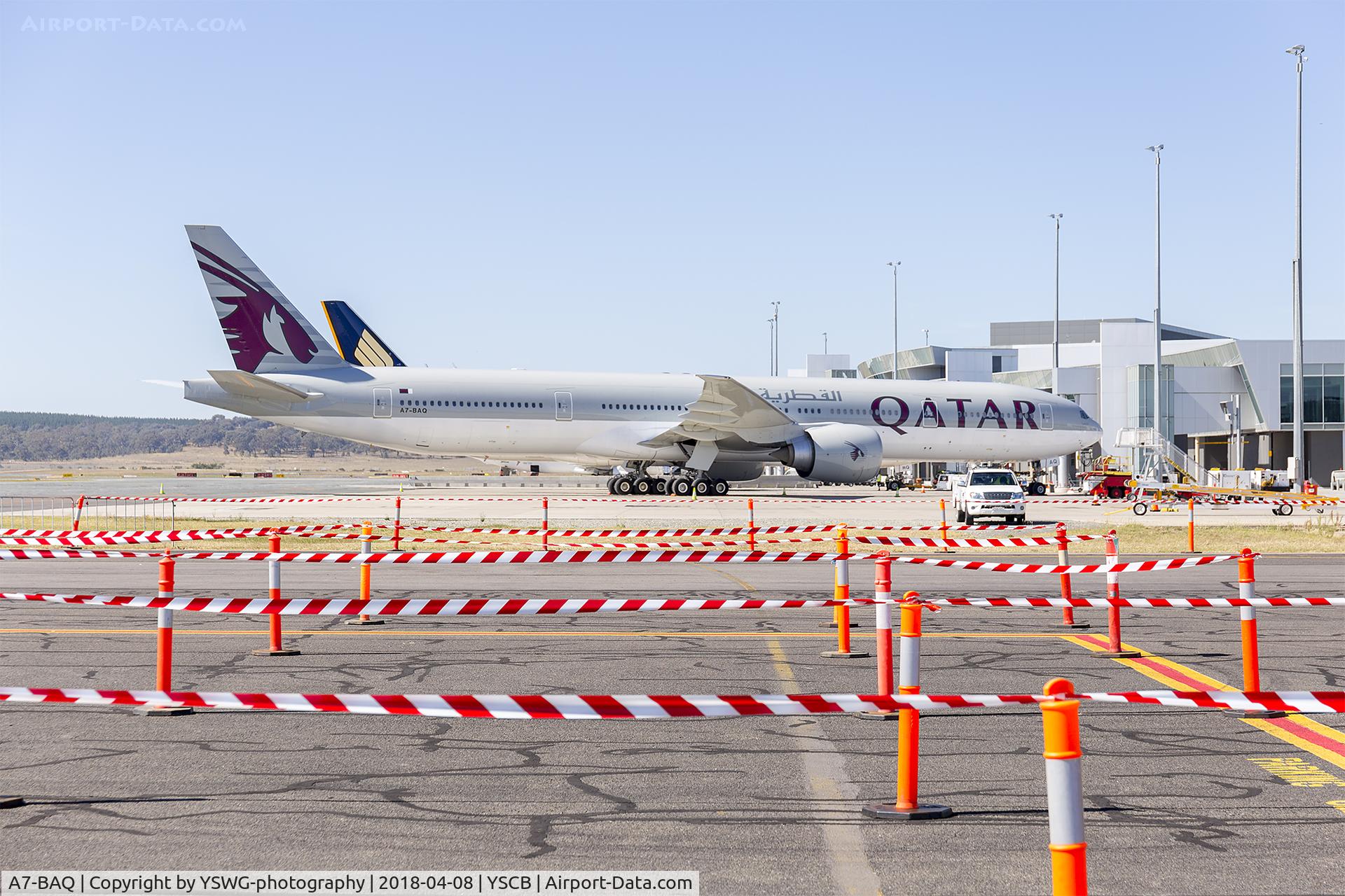 A7-BAQ, 2010 Boeing 777-3DZ/ER C/N 38247, Qatar Airways (A7-BAQ) Boeing 777-3DZ(ER) at Canberra Airport.