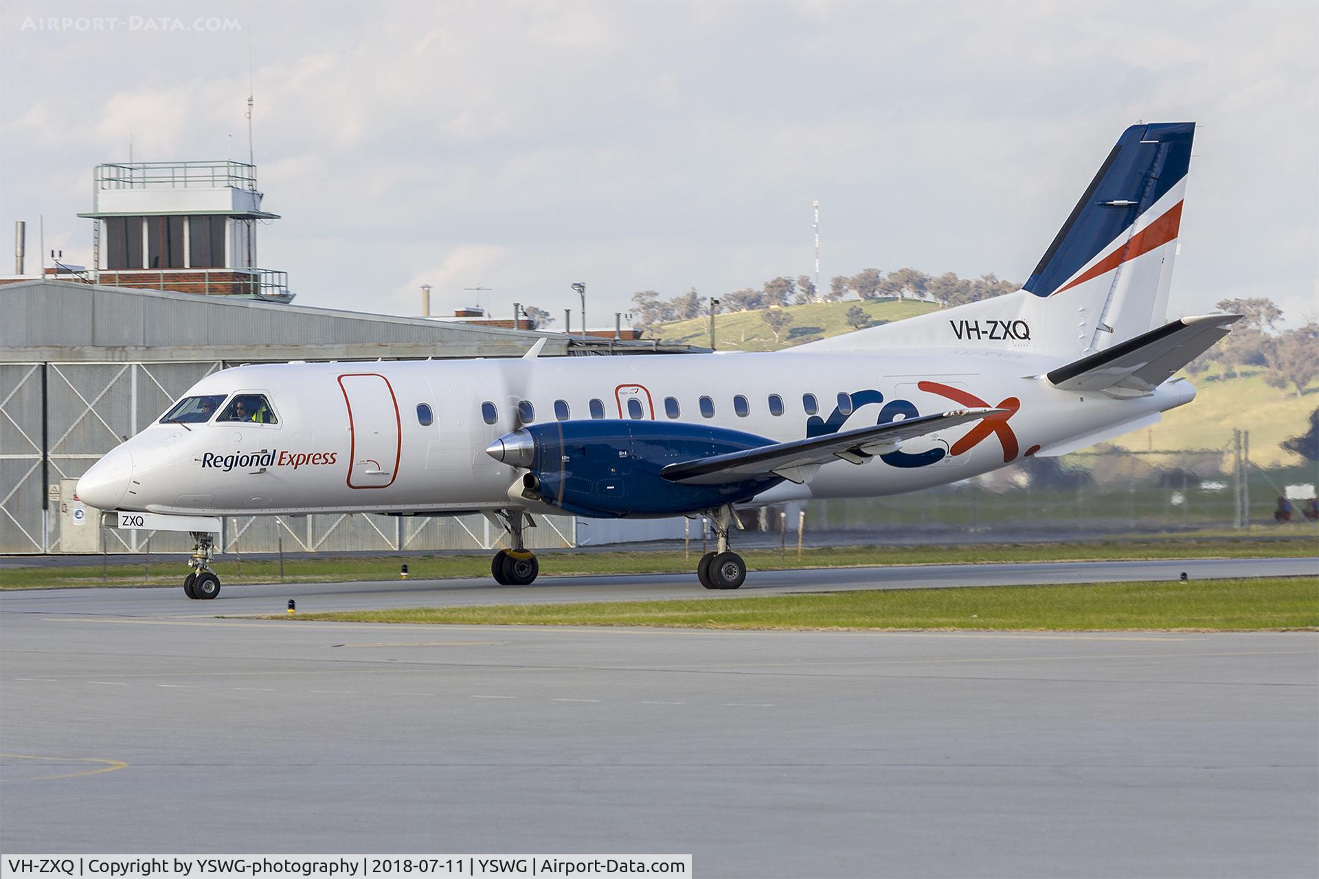 VH-ZXQ, 1997 Saab 340B C/N 340B-423, Regional Express (VH-ZXQ) Saab 340B at Wagga Wagga Airport
