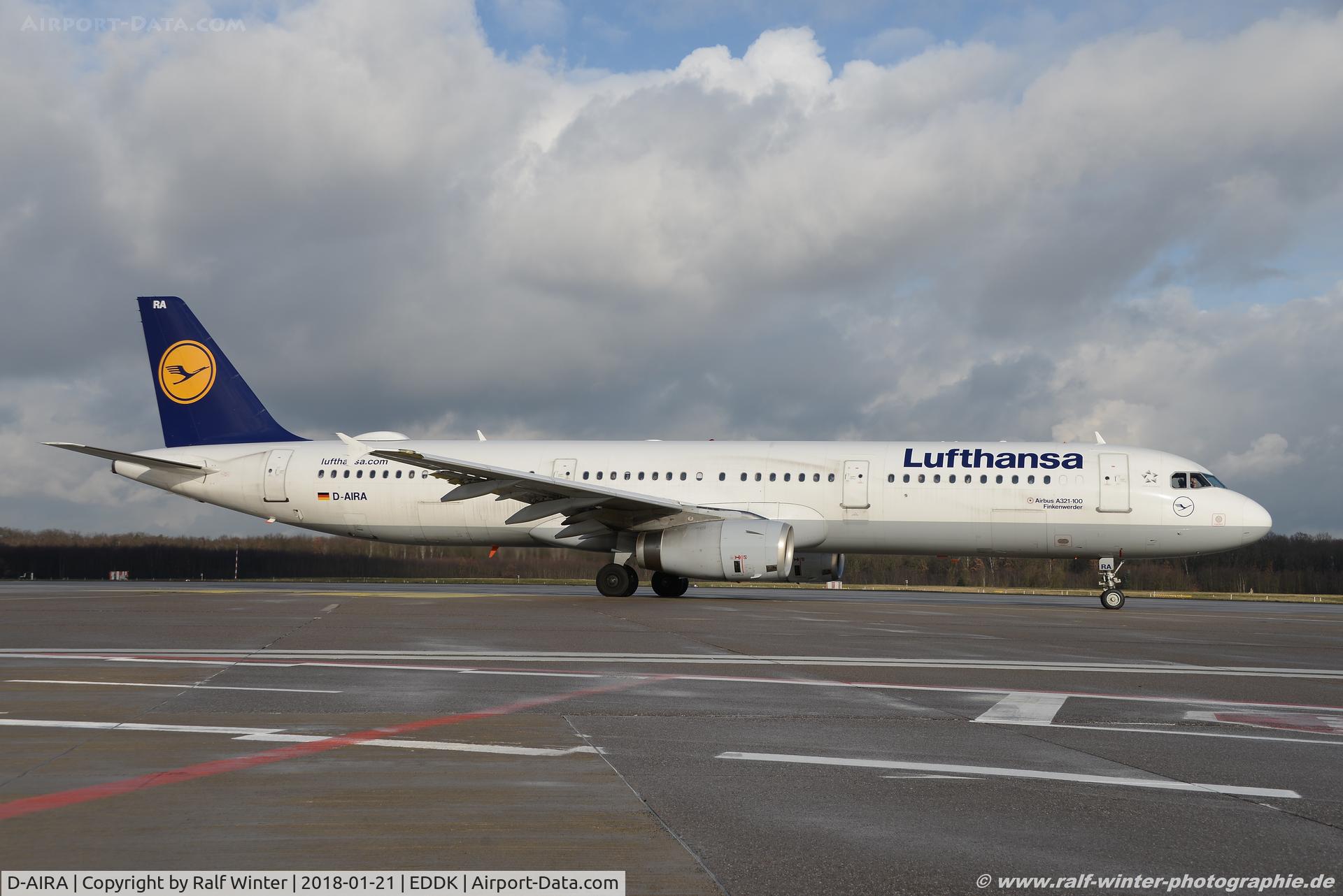 D-AIRA, 1993 Airbus A321-131 C/N 0458, Airbus A321-131 - LH DLH Lufthansa 'Finkenwerder' - 458 - D-AIRA - 21.01.2018 - CGN