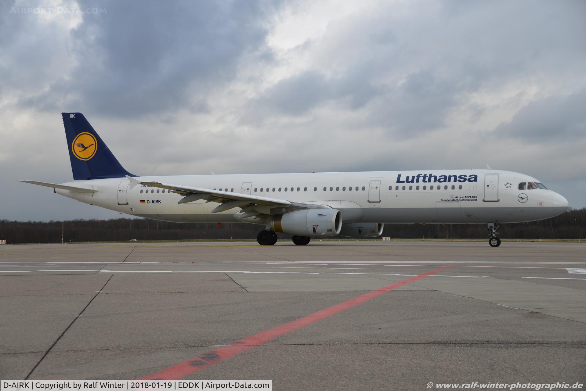 D-AIRK, 1994 Airbus A321-131 C/N 0502, Airbus A321-131 - LH DLH Lufthansa 'Freudenstadt-Schwarzwald' - 502 - DAIRK - 19.01.2018 - CGN