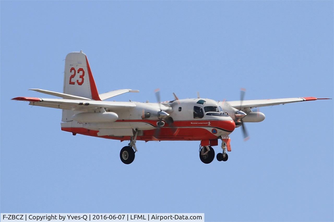 F-ZBCZ, Grumman CP-121 Tracker C/N DHC-94, Grumman CP-121 Tracker, On final Rwy 32R, Marseille-Provence Airport (LFML-MRS)