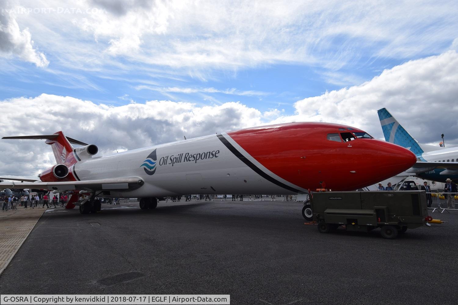 G-OSRA, 1984 Boeing 727-2S2F C/N 22938, On static display at FIA 2018.