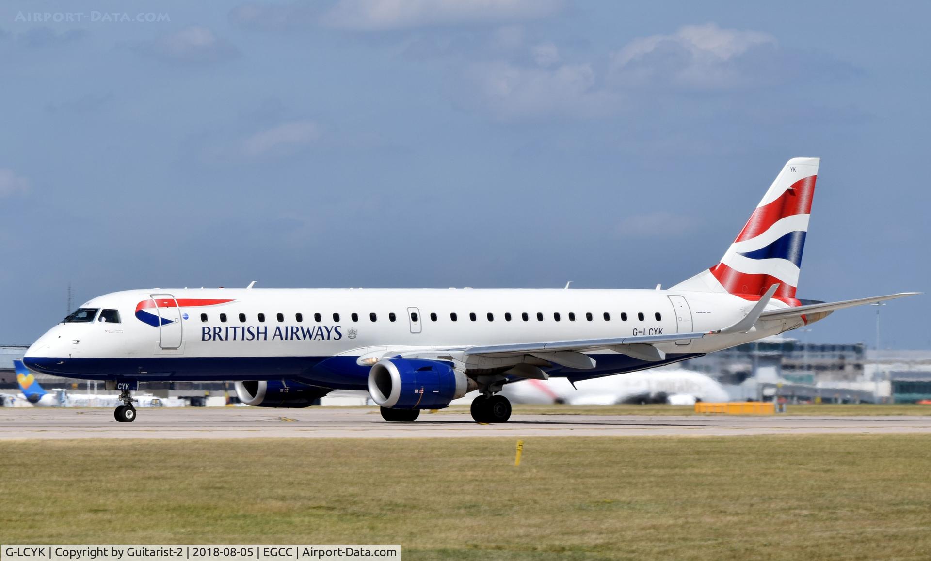 G-LCYK, 2010 Embraer 190SR (ERJ-190-100SR) C/N 19000343, At Manchester
