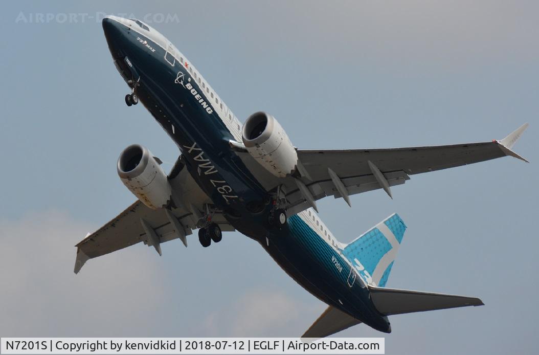 N7201S, 2018 Boeing 737-7 MAX C/N 42561, Validating at FIA 2018.