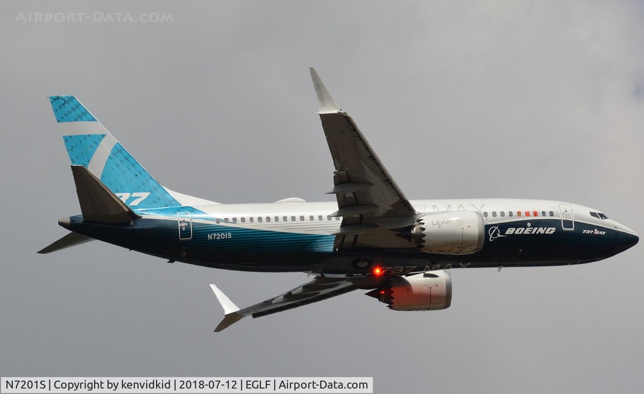 N7201S, 2018 Boeing 737-7 MAX C/N 42561, Validating at FIA 2018.