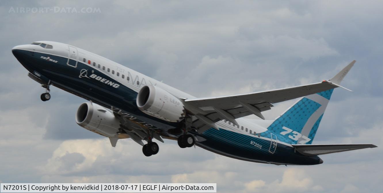 N7201S, 2018 Boeing 737-7 MAX C/N 42561, Displaying at FIA 2018.