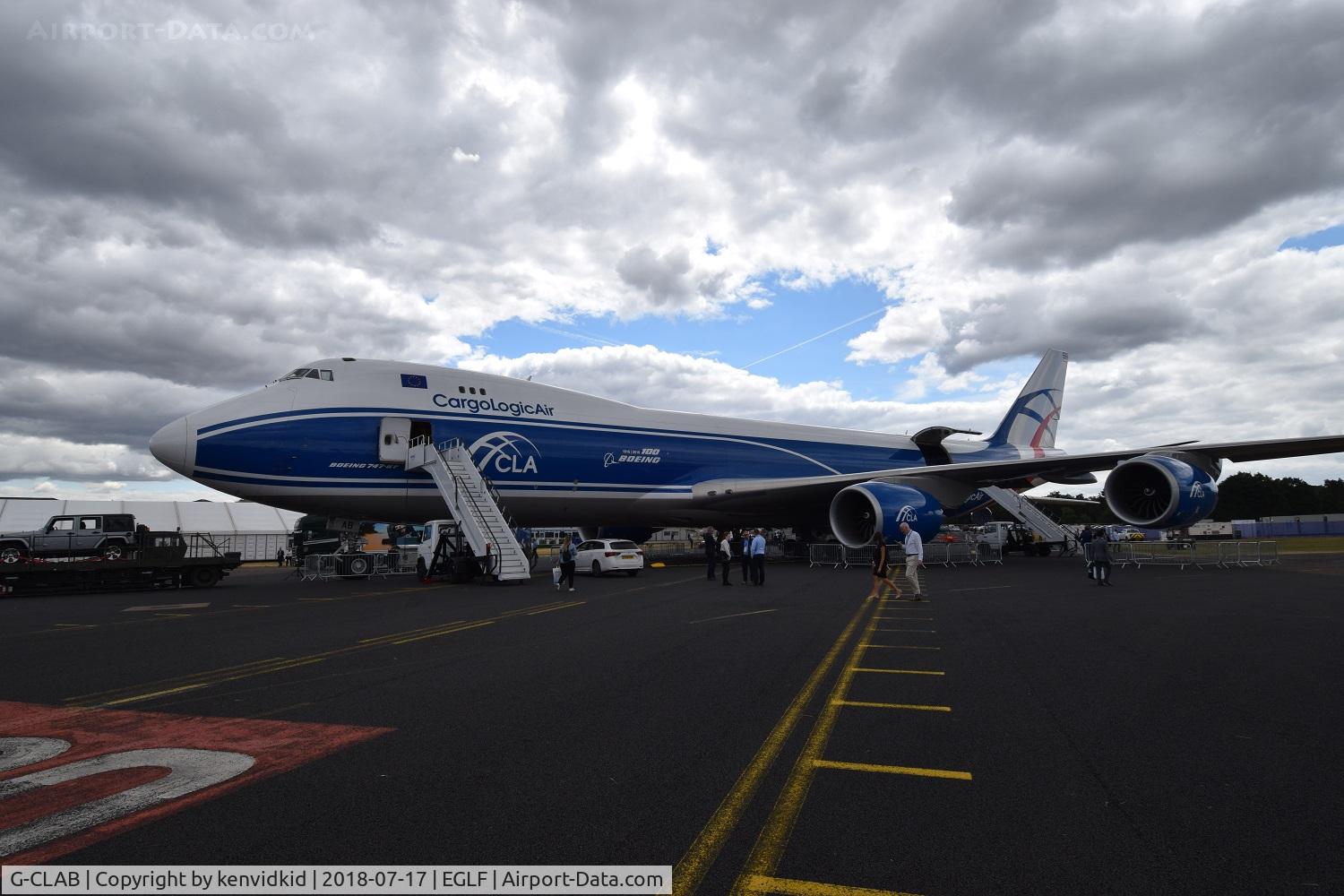 G-CLAB, 2015 Boeing 747-83QF C/N 60119, On static display at FIA 2018.