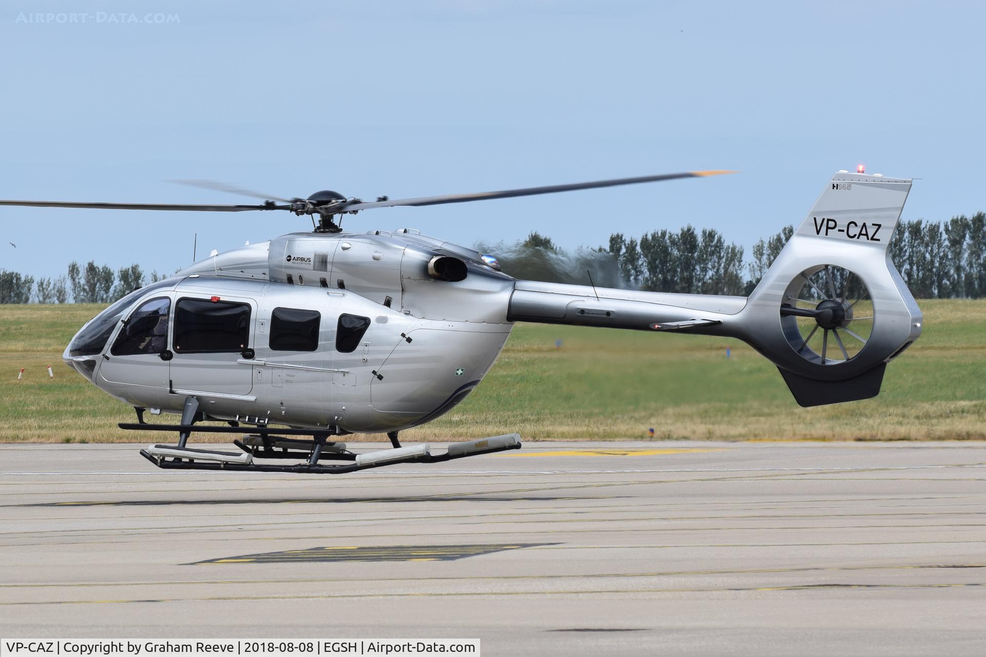 VP-CAZ, 2016 Airbus Helicopters H-145 C/N 20049, Departing from Norwich.