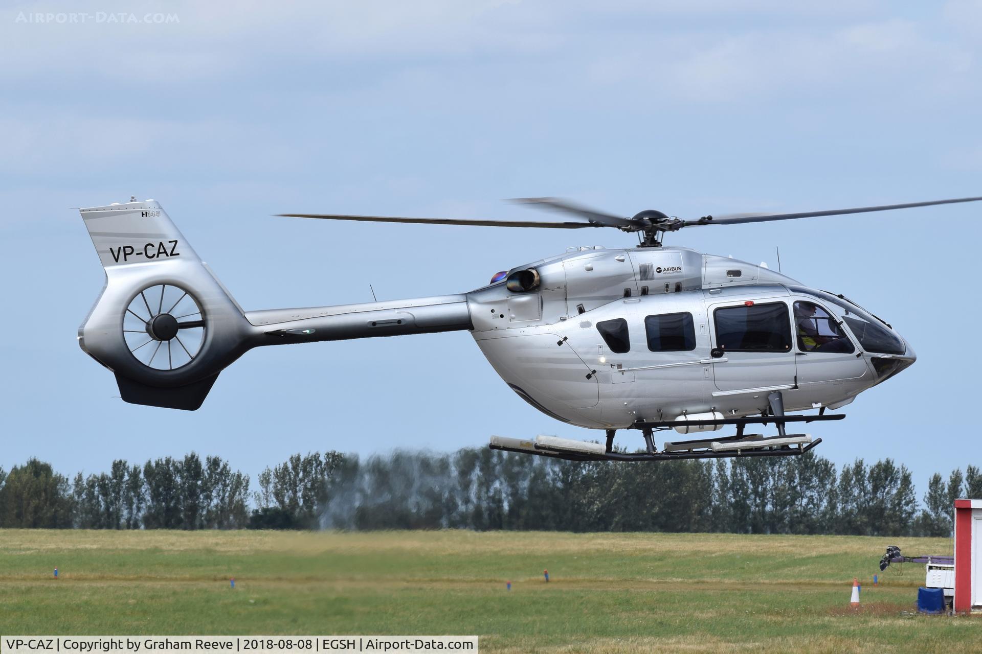 VP-CAZ, 2016 Airbus Helicopters H-145 C/N 20049, Departing from Norwich.