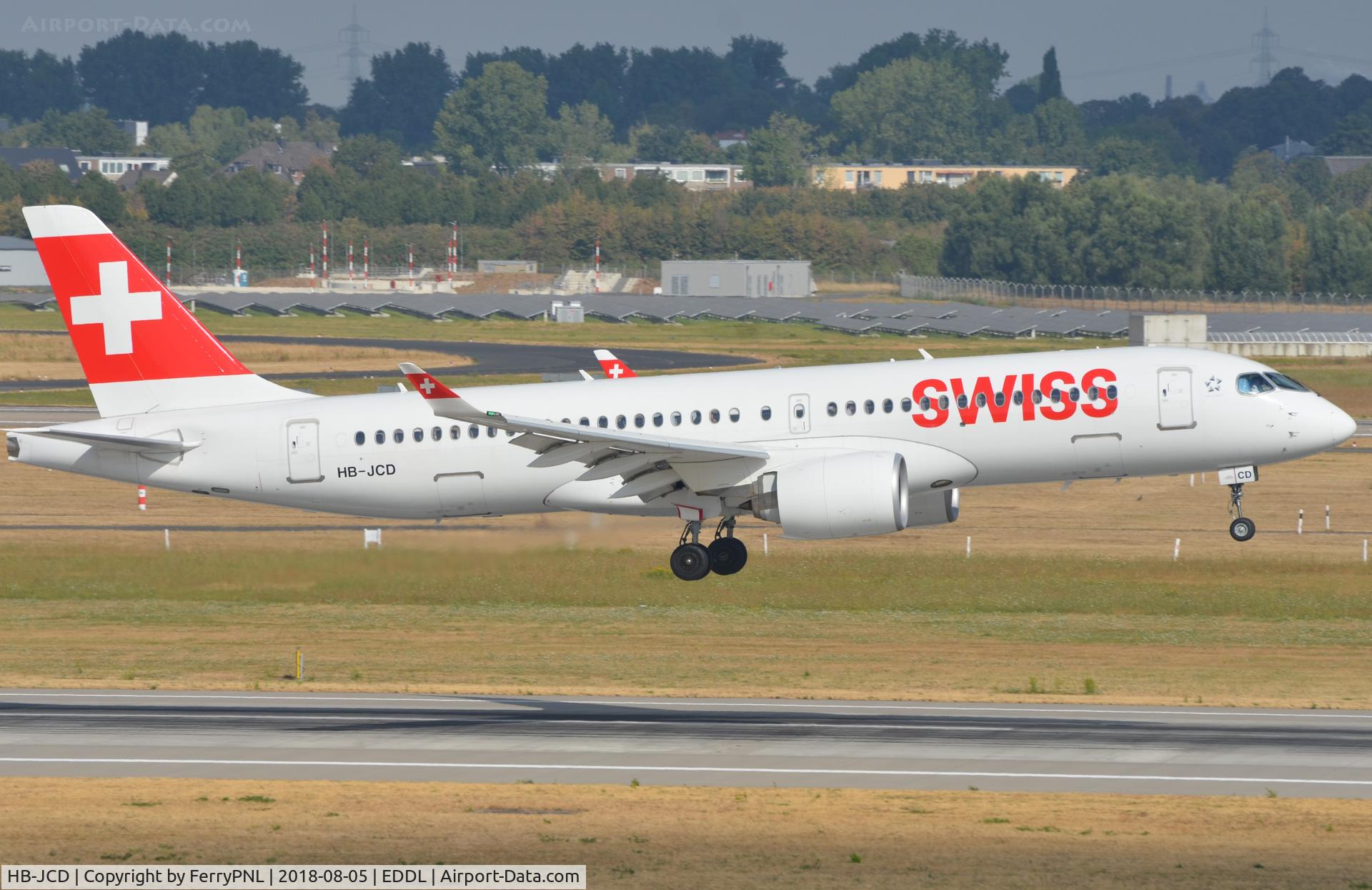 HB-JCD, 2017 Bombardier CSeries CS300 (BD-500-1A11) C/N 55013, Swiss A220-300 landing in DUS