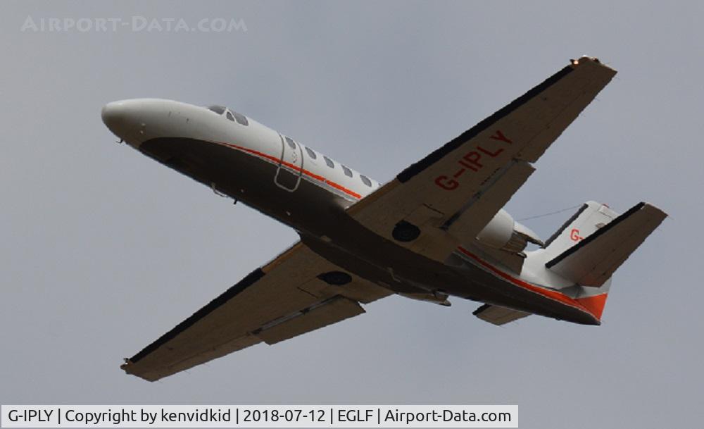 G-IPLY, 2000 Cessna 550 Citation Bravo C/N 550-0927, Departing prior to the flying display.