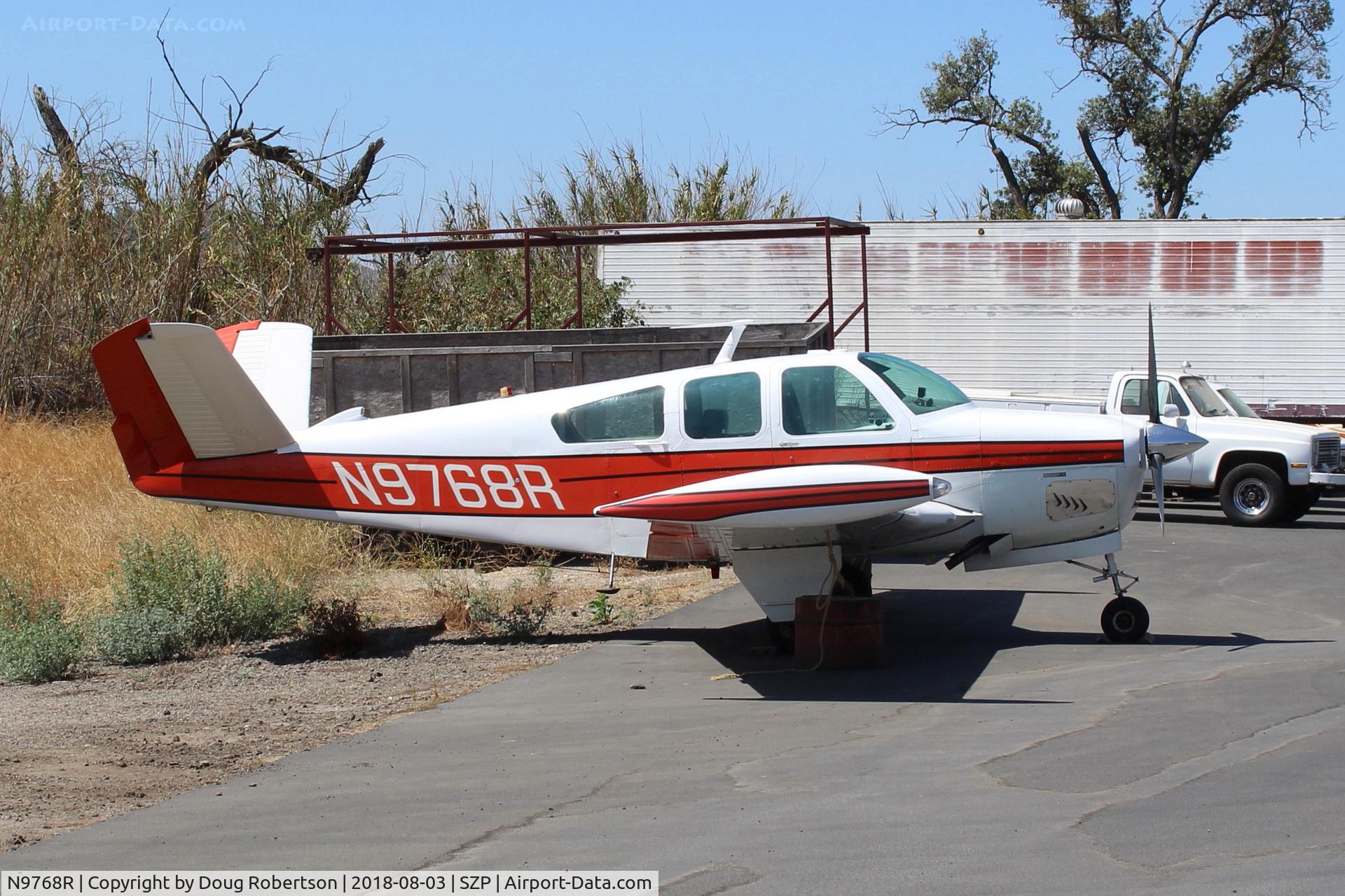 N9768R, 1959 Beech M35 Bonanza C/N D-6244, 1959 Beech M35 BONANZA, Continental IO-470 230 Hp, tip tanks a common upgrade