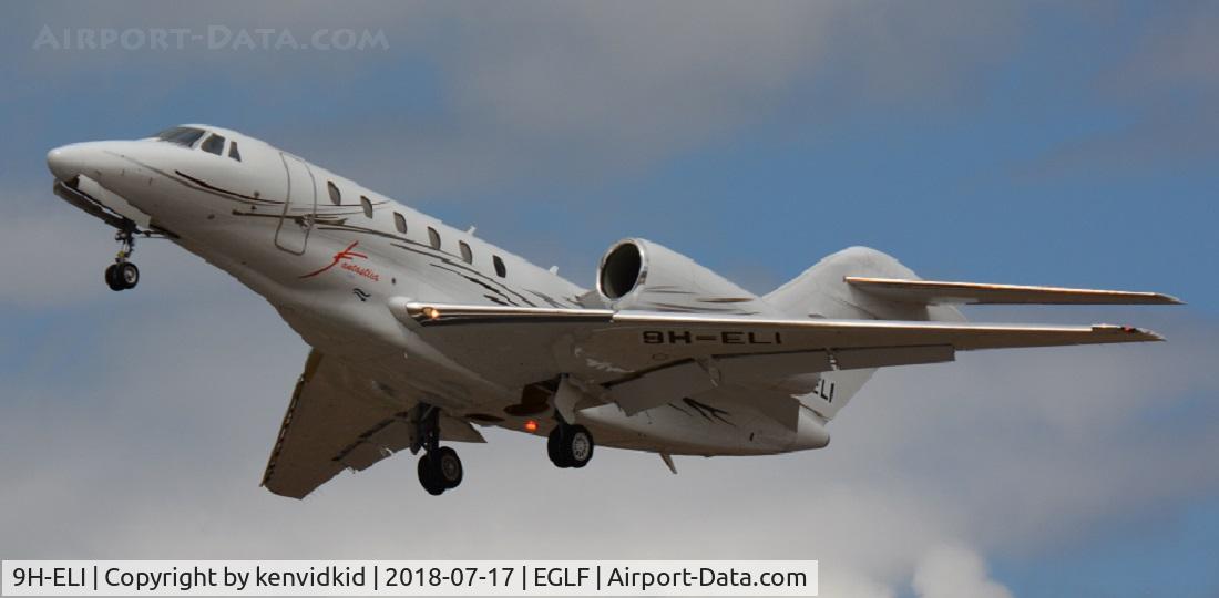 9H-ELI, 2000 Cessna 750 Citation X Citation X C/N 750-0115, Departing prior to the flying display.